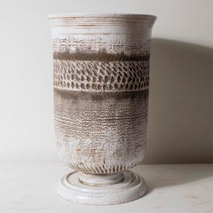 Very Large Keramos Vase on Circular Pedestal Base