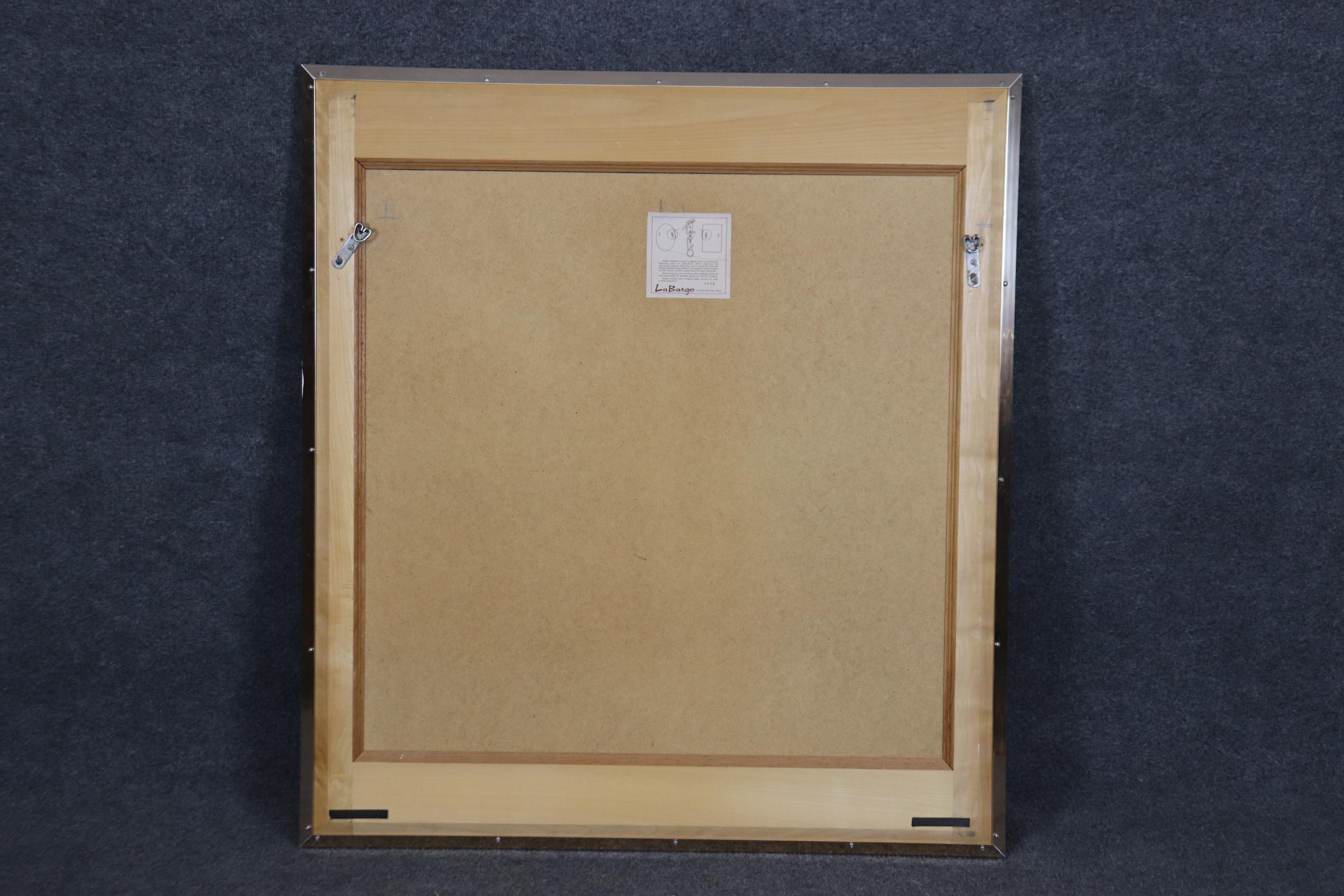 Very Large LaBarge Reverse Paint Decorated Chinoiserie Eglomise Beveled Mirror 5