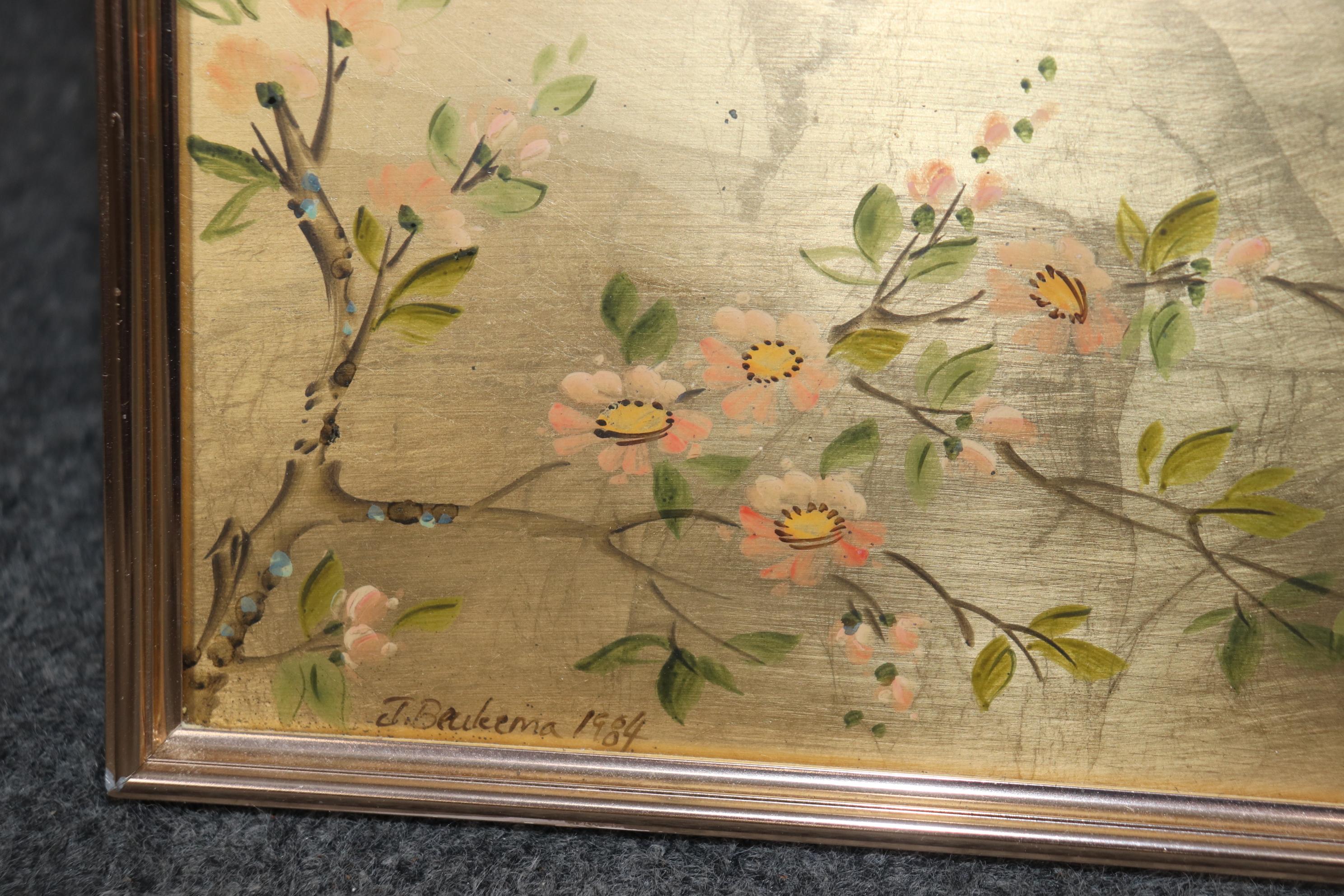 Very Large LaBarge Reverse Paint Decorated Chinoiserie Eglomise Beveled Mirror  In Good Condition For Sale In Swedesboro, NJ