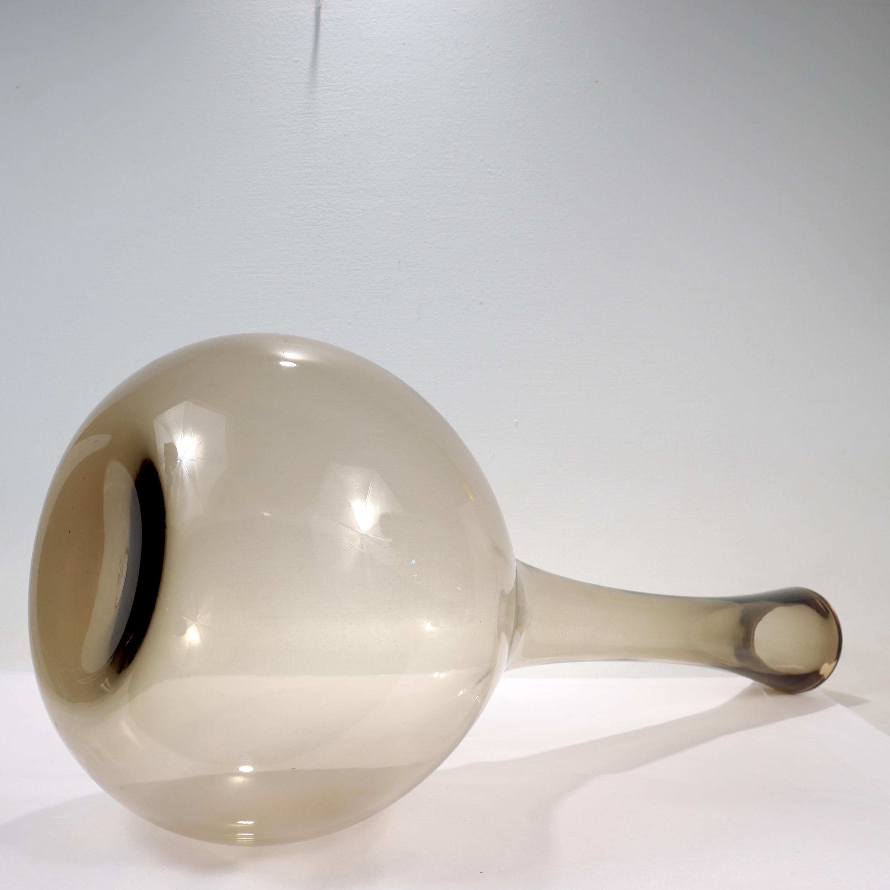 Very Large Labeled Gullaskruf Mid-Century Modern Swedish Art Glass Vase For Sale 3