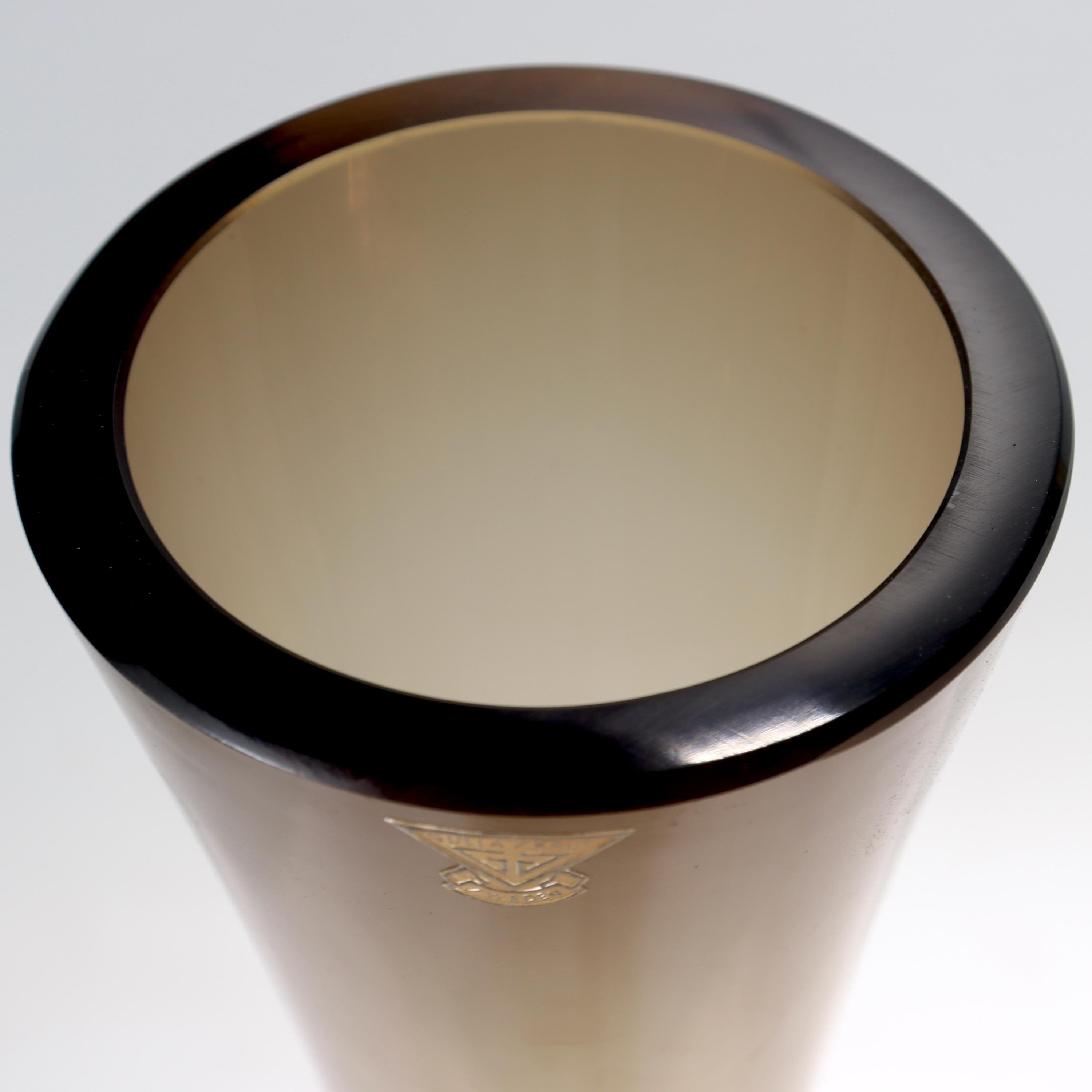 Very Large Labeled Gullaskruf Mid-Century Modern Swedish Art Glass Vase For Sale 1
