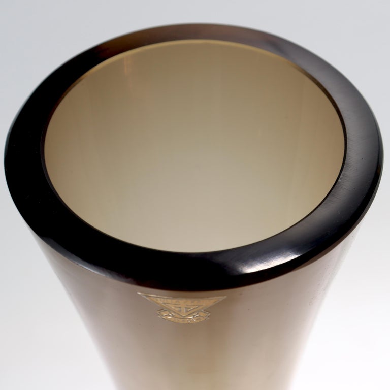 Very Large Labeled Gullaskruf Mid-Century Modern Swedish Art Glass Vase For Sale 4