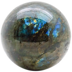 Very Large Labradorite Sphere Hand-Carved in Madagascar