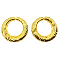 Very Large Lalaounis 18 Karat Yellow Gold Hoop Megan Earrings