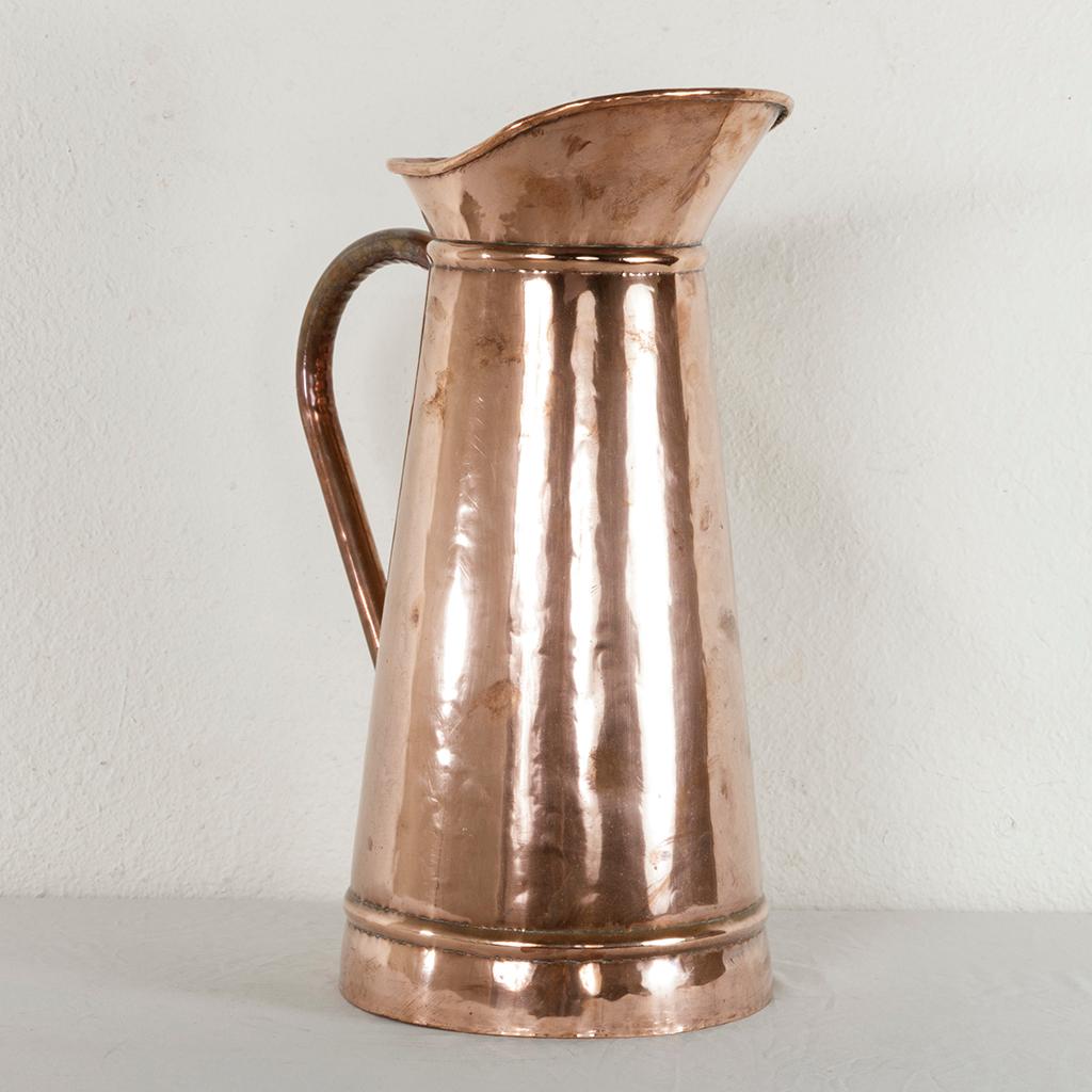 Very Large Late 19th Century French Copper Pitcher or Umbrella Stand 1