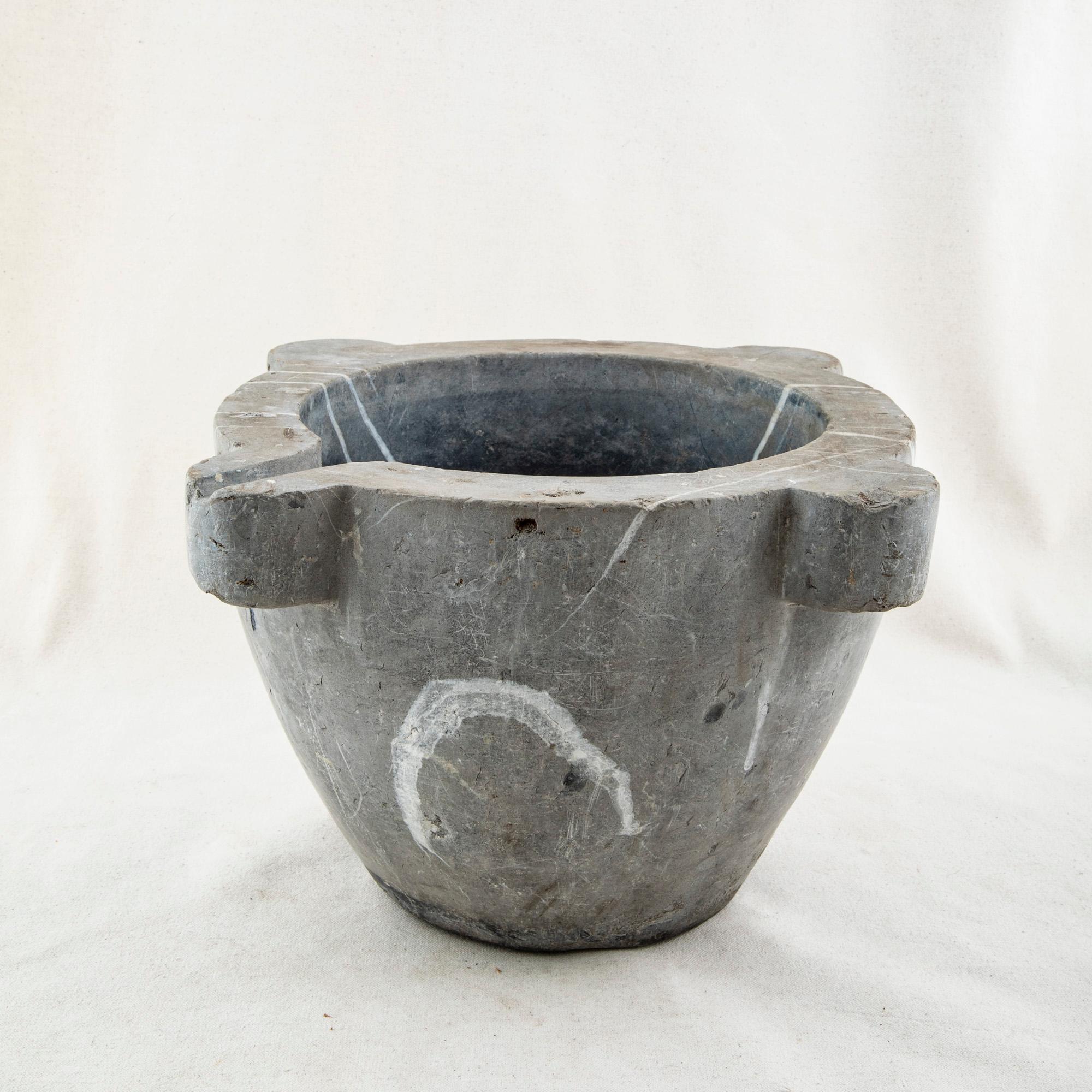 Very Large Late 19th Century French Marble Mortar, Bowl or Planter 1
