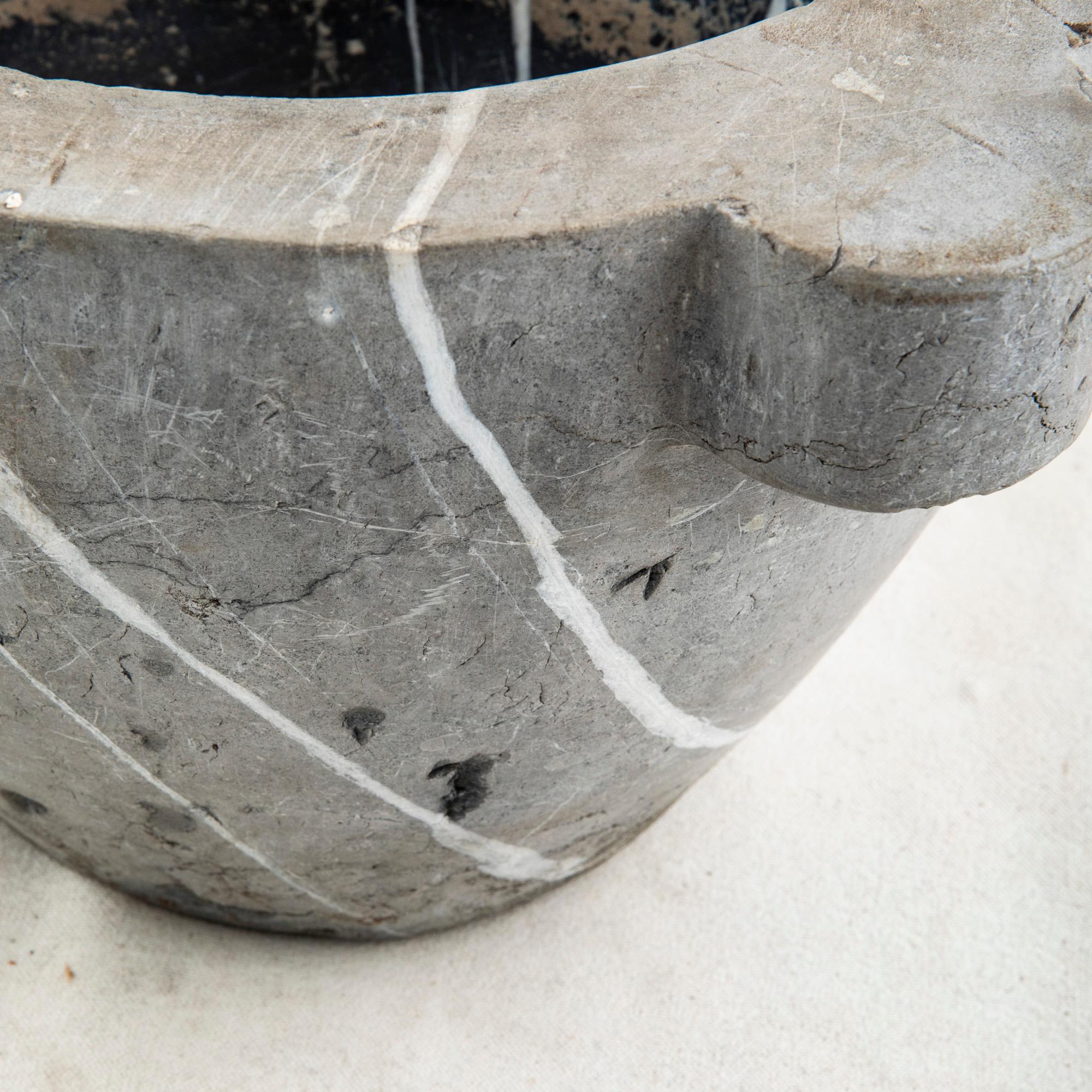 Very Large Late 19th Century French Marble Mortar, Bowl or Planter 5