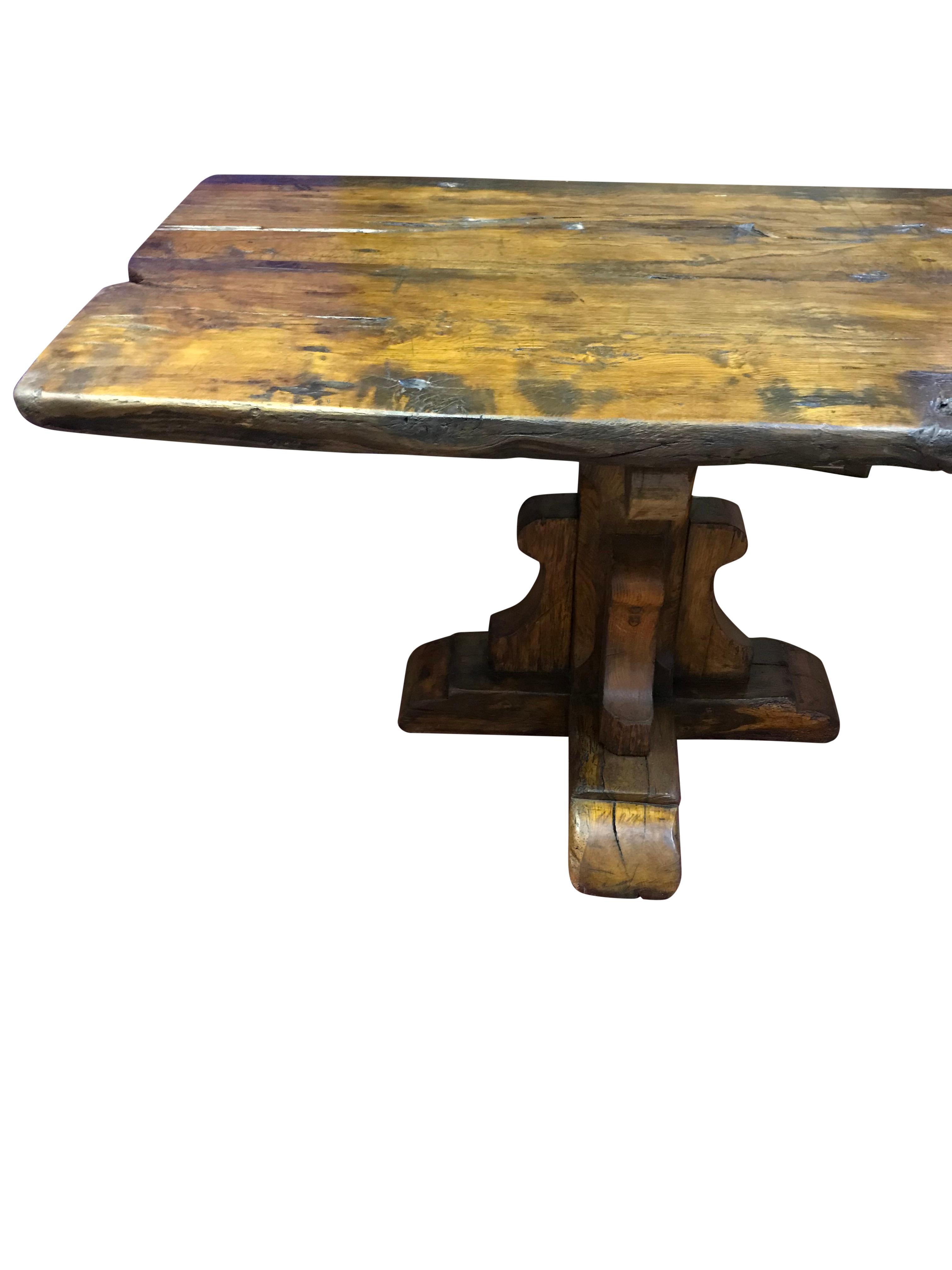 Medieval Very Large Late 19th Century Golden Oak Refectory Table