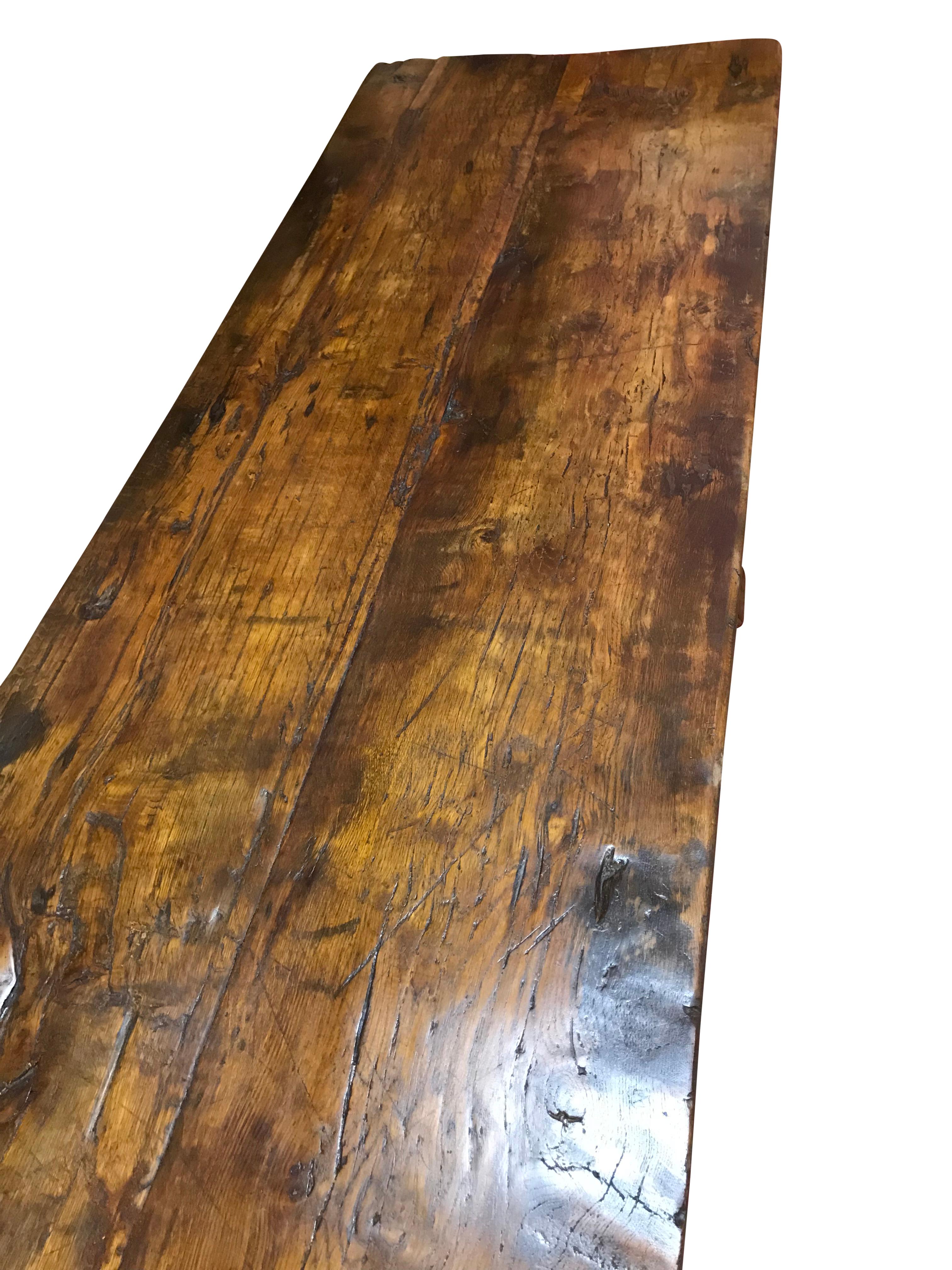 Very Large Late 19th Century Golden Oak Refectory Table 3