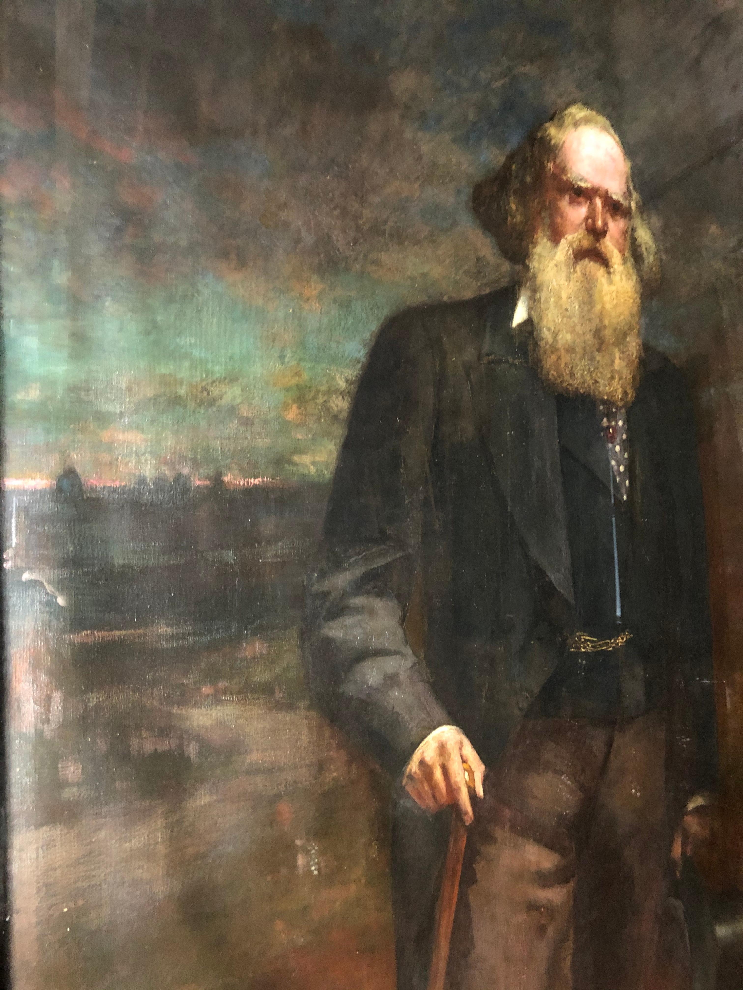 Late Victorian Very Large Late 19th Portrait of a Gentleman