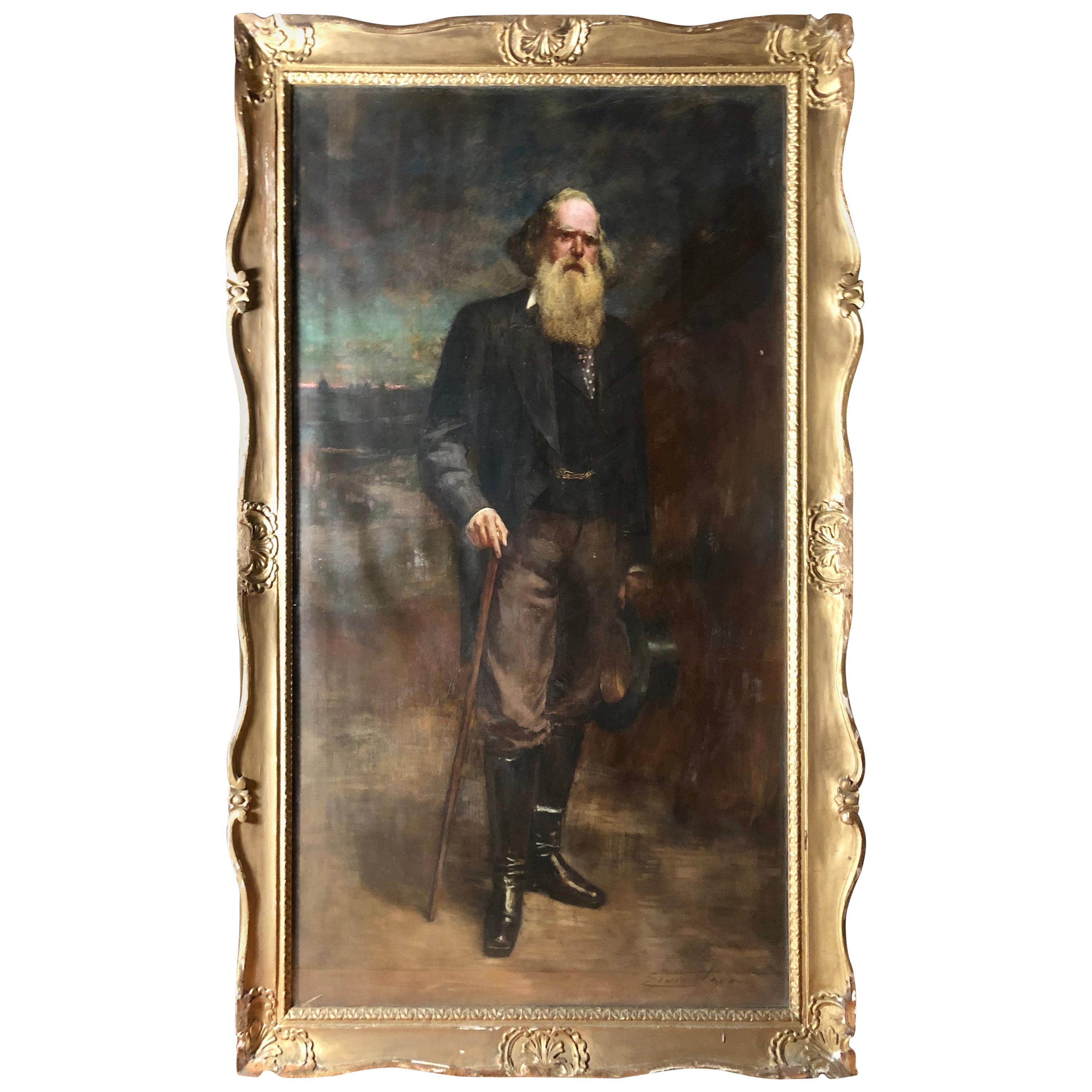Very Large Late 19th Portrait of a Gentleman
