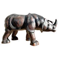 Very Large Liberty of London Leather Rhinoceros Footstool 32 Inches Long