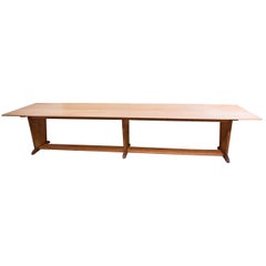 Very Large Light Beech Wood Dining / Refectory Table