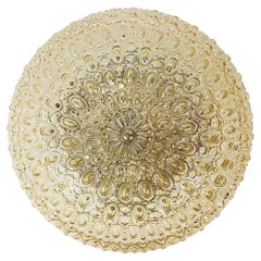 Very Large Limburg Amber Bubble Glass Flush Mount or Sconce, Germany, 1960s