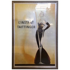 Very Large L'Instant Taittinger Authentic Retro Poster by Publicic Conseil