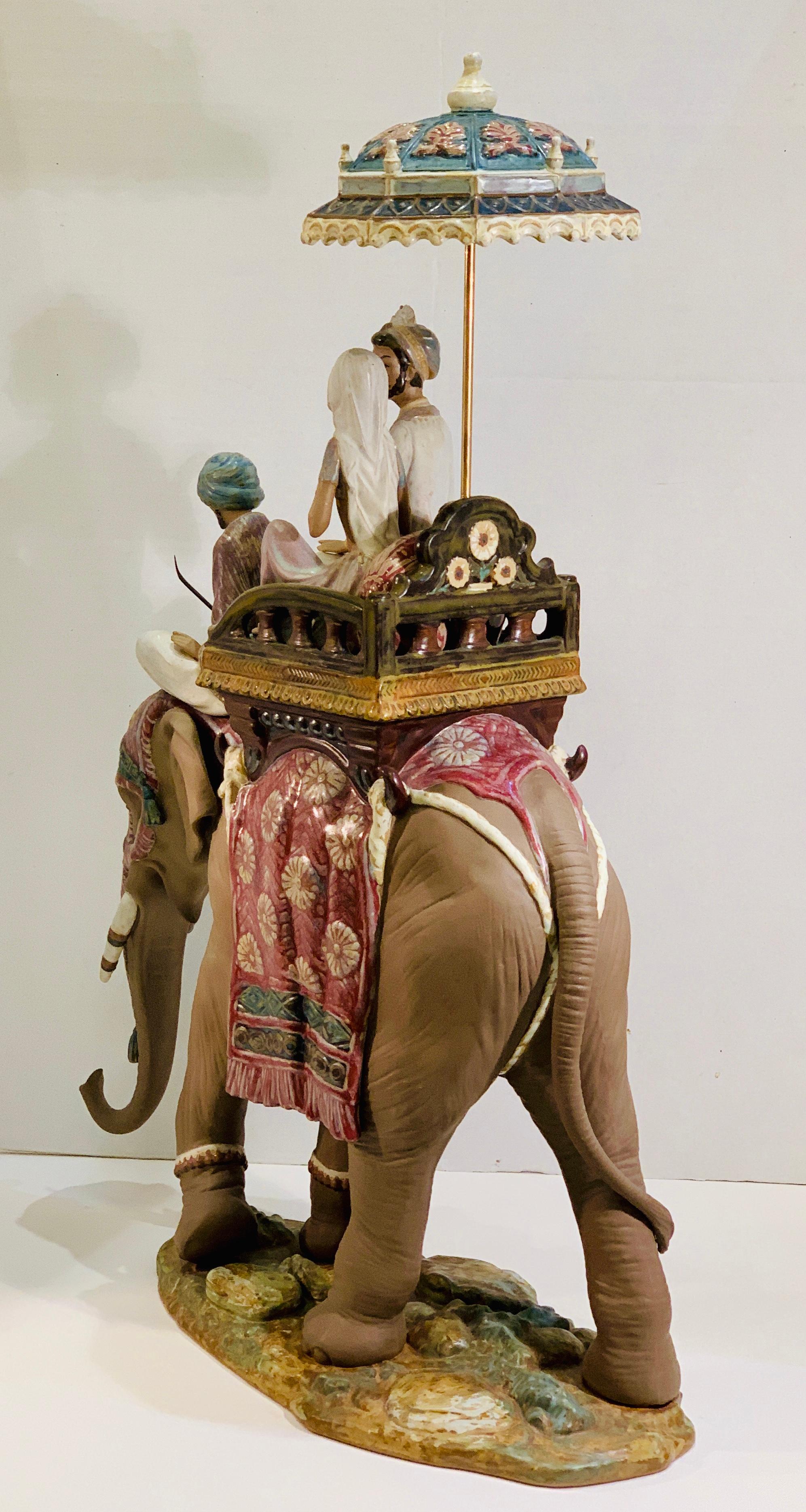 Espagnol Très grande sculpture restaurée Lladro Gres Road to Mandalay, édition limitée, 1988 en vente