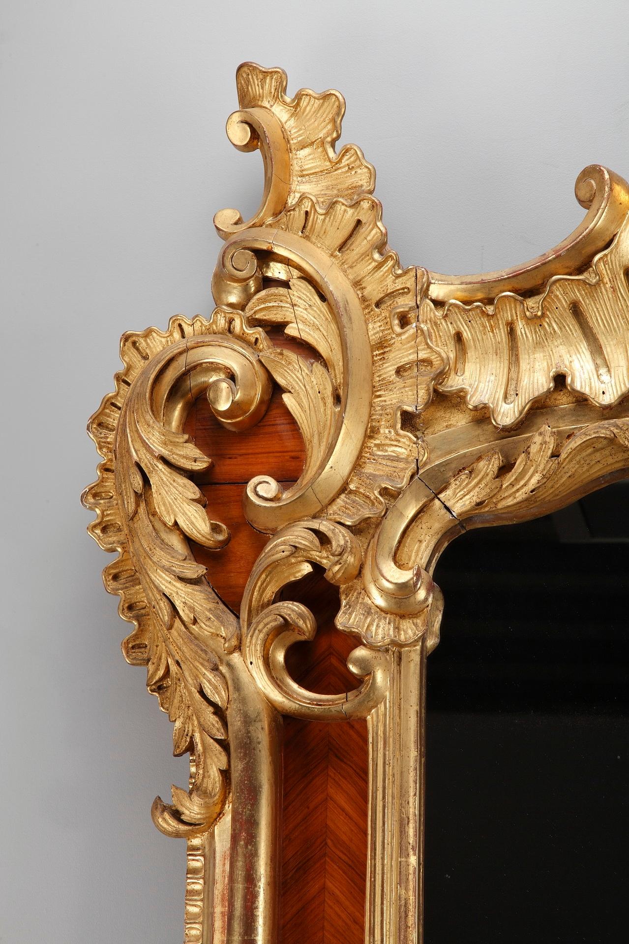 Very Large Louis XV-Style Revival Giltwood Mirror 1