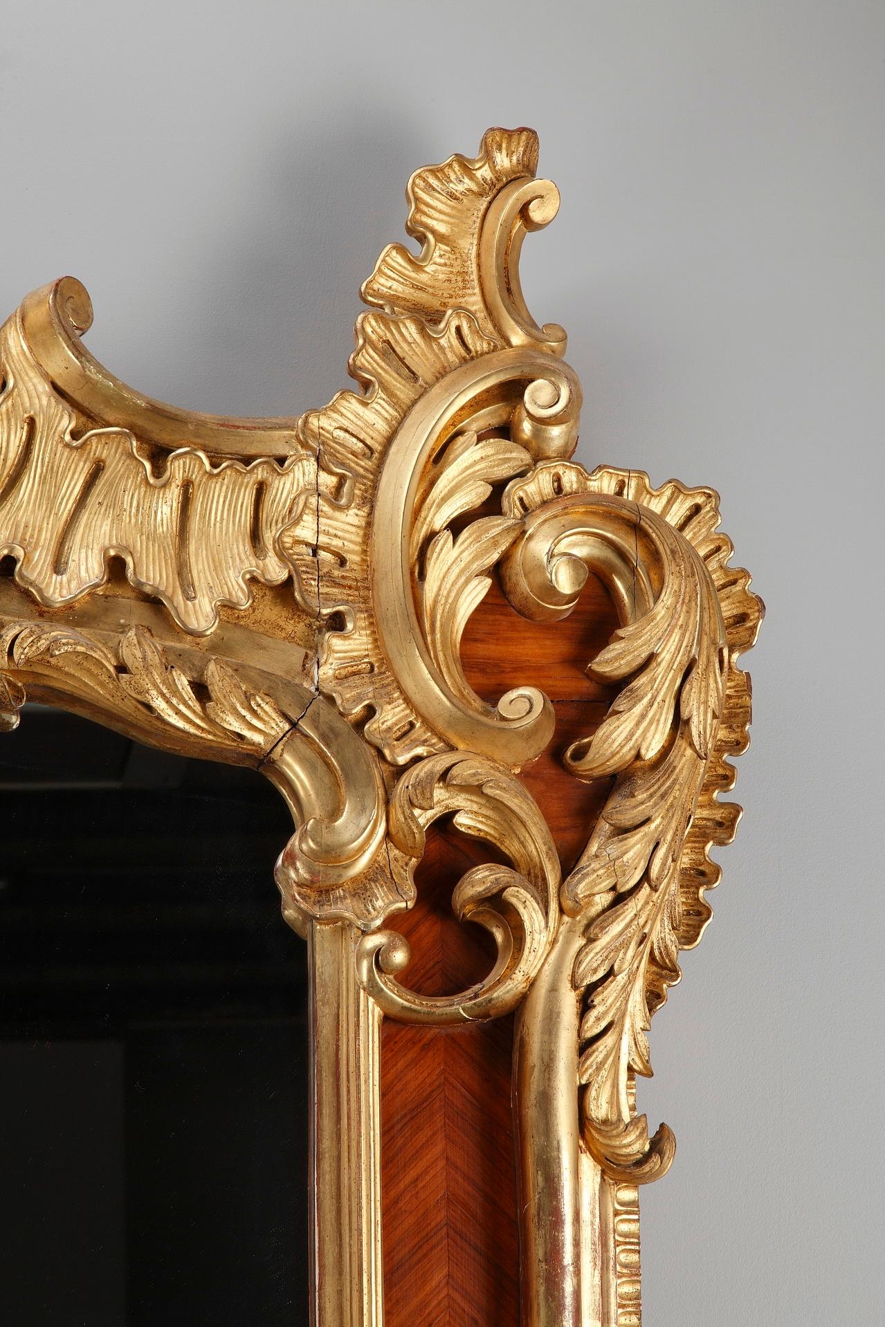 Very Large Louis XV-Style Revival Giltwood Mirror 3