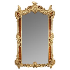 Very Large Louis XV-Style Revival Giltwood Mirror