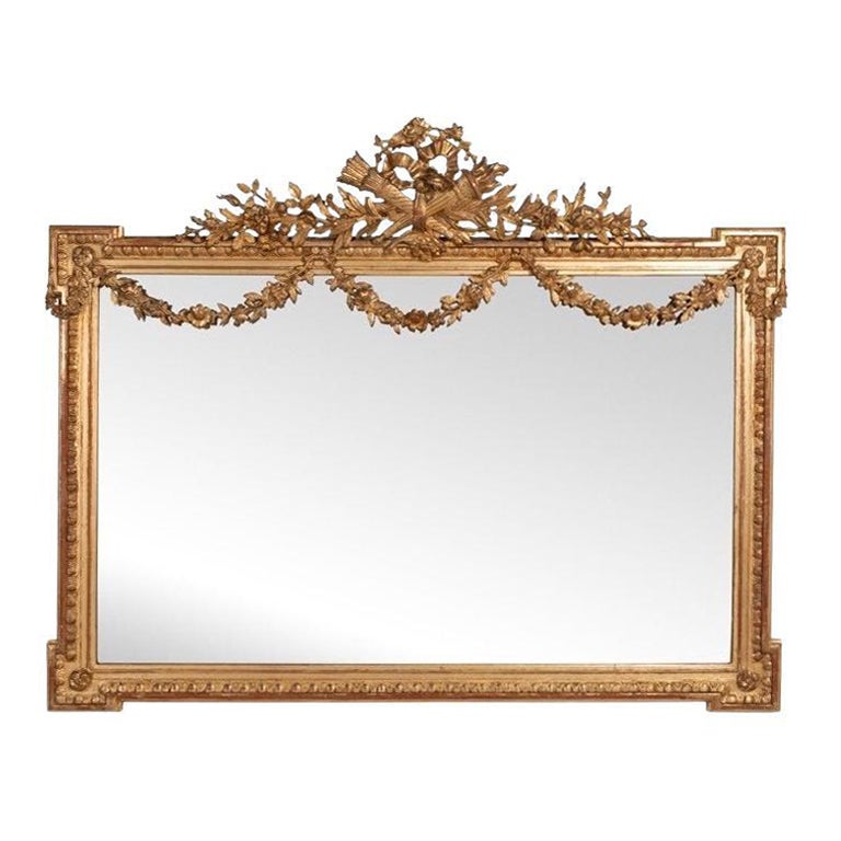Espejo horizontal muy grande estilo Luis XVI An. 165 cm - Al. 130 cm en venta
