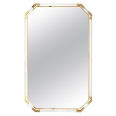 Very Large Lucite and Brass Mirror by Guy Lefevre for Maison Jansen, 1970