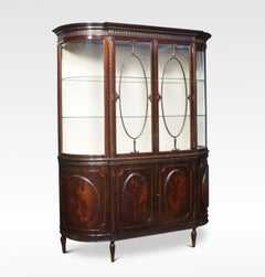 Very Large Mahogany Bow Ended Display Cabinet