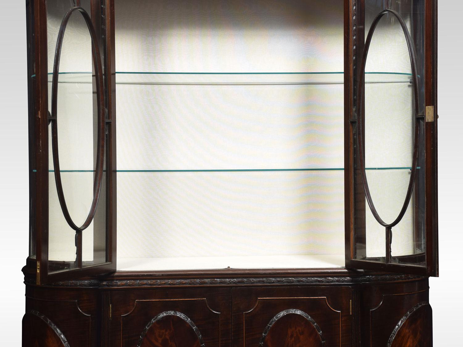 19th Century Very Large Mahogany Bow Ended Display Cabinet