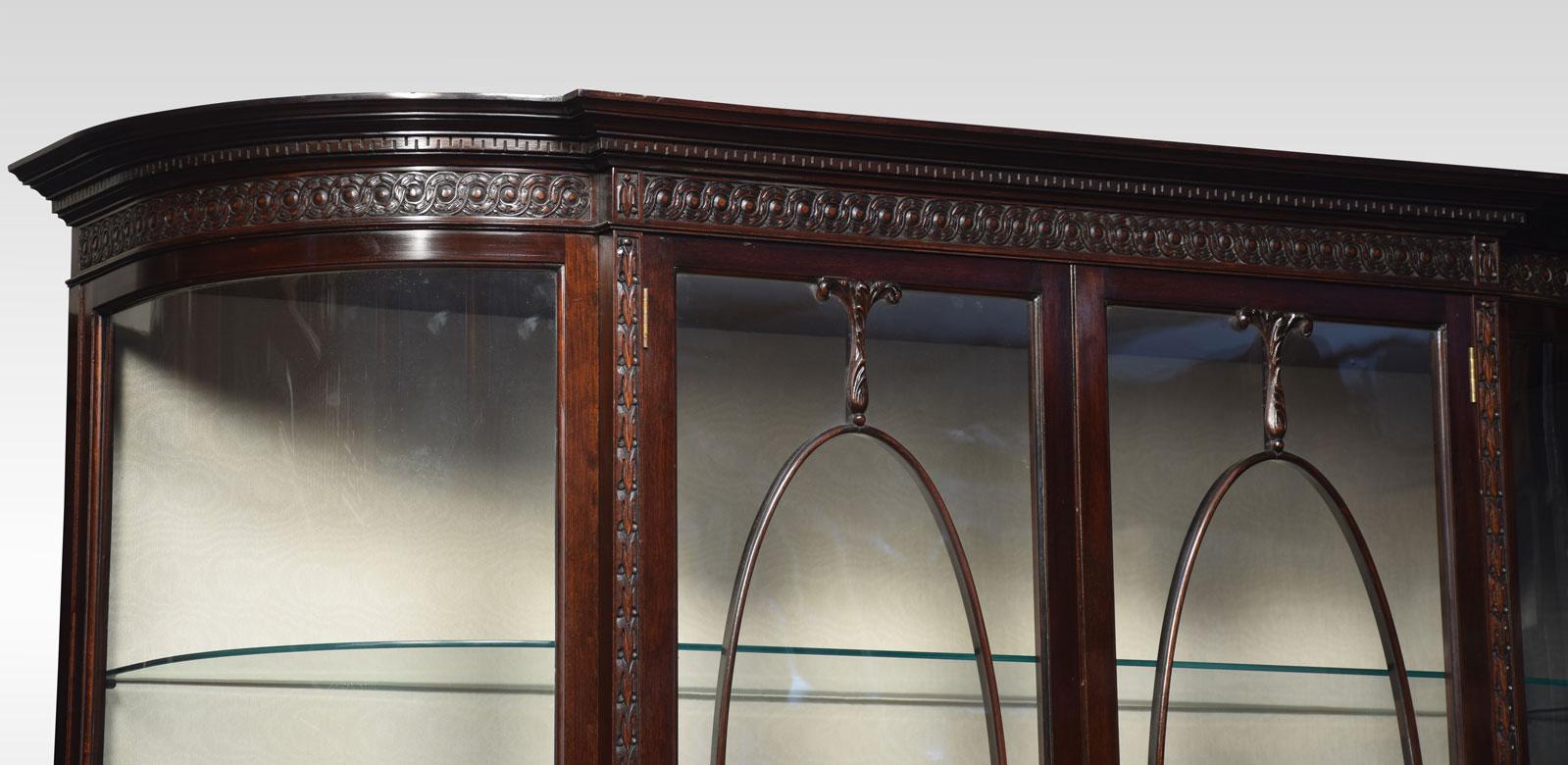 Very Large Mahogany Bow Ended Display Cabinet 2