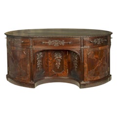 Very Large Mahogany Centrepiece Partners’ Desk in the Chippendale Style