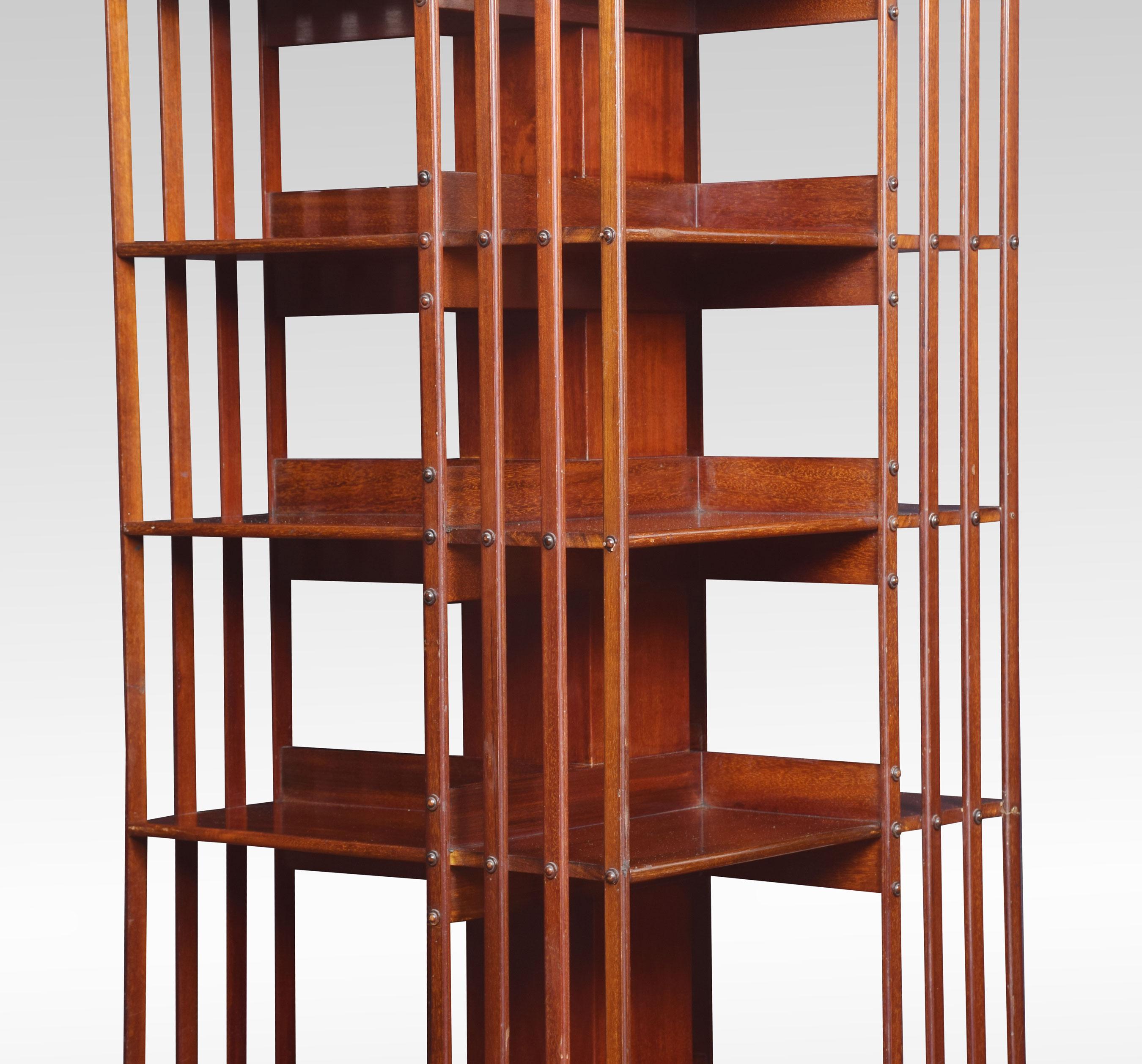 British Very Large Mahogany Revolving Bookcase