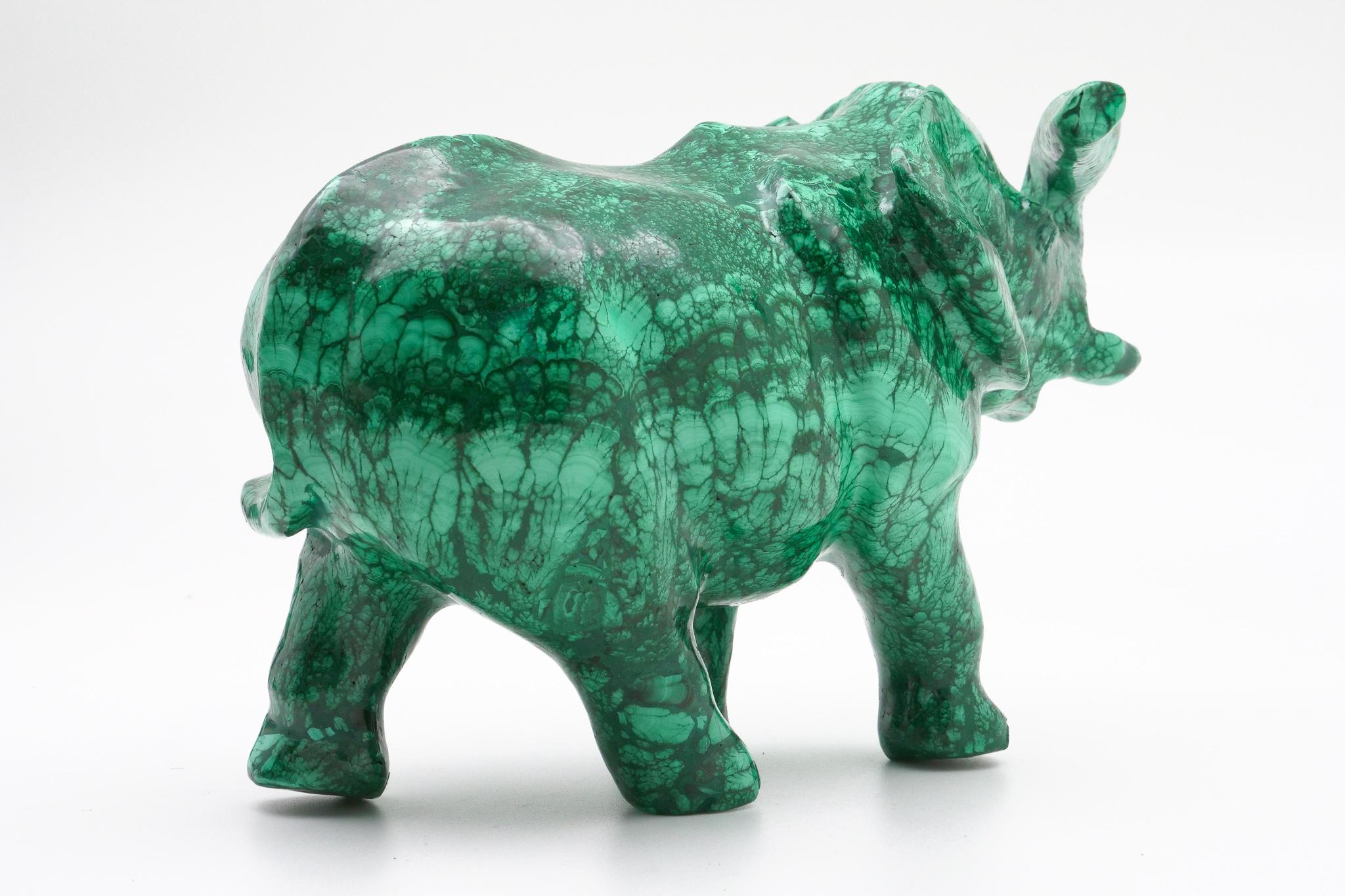 Very Large Malachite Elephant Carving 1