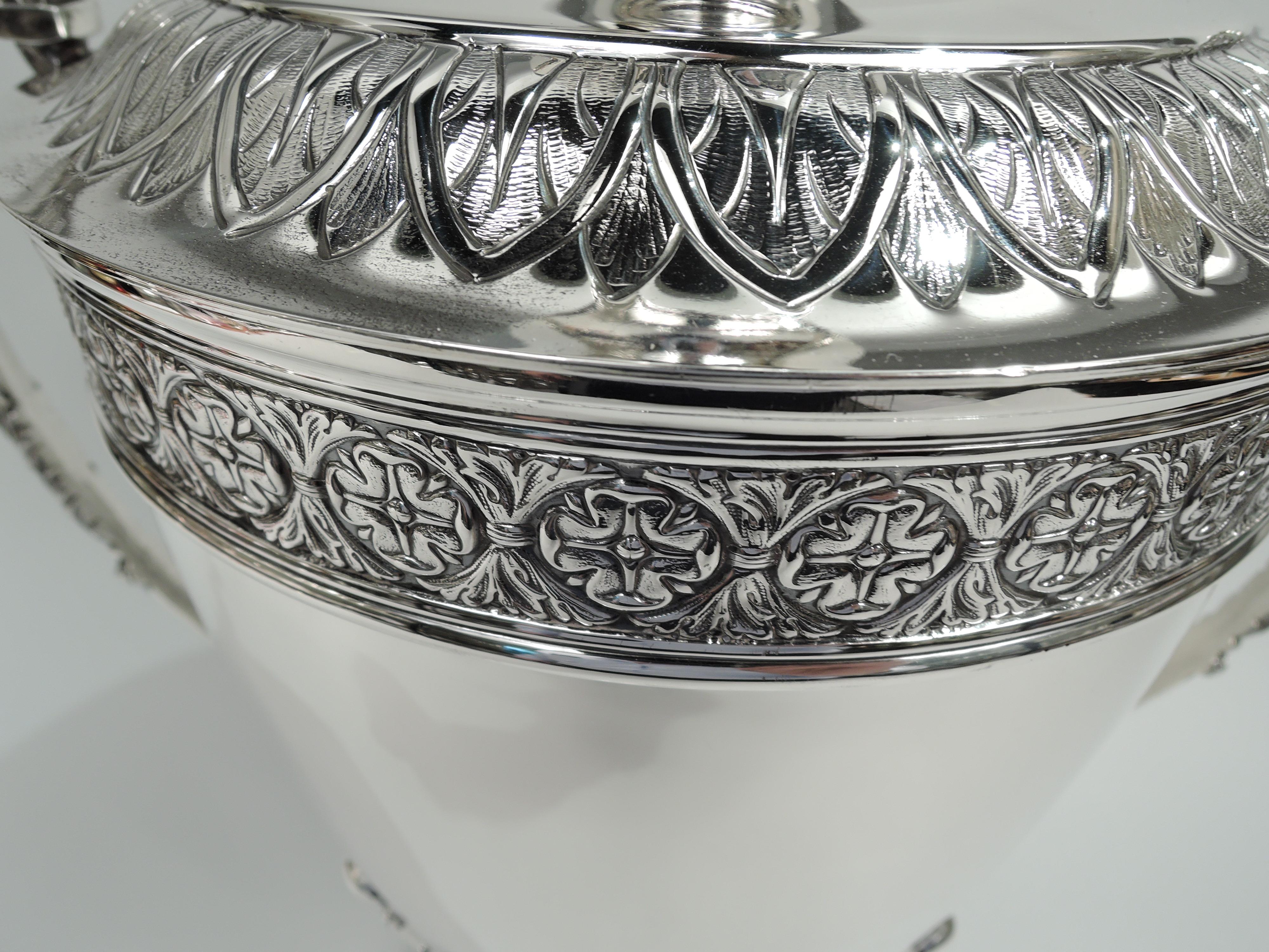 Early 20th Century Very Large Market-Fresh English Sterling Silver Covered Urn For Sale