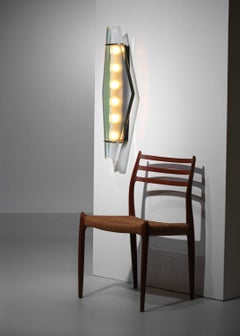very large max ingrand wall light for fontana arte butterfly glass
