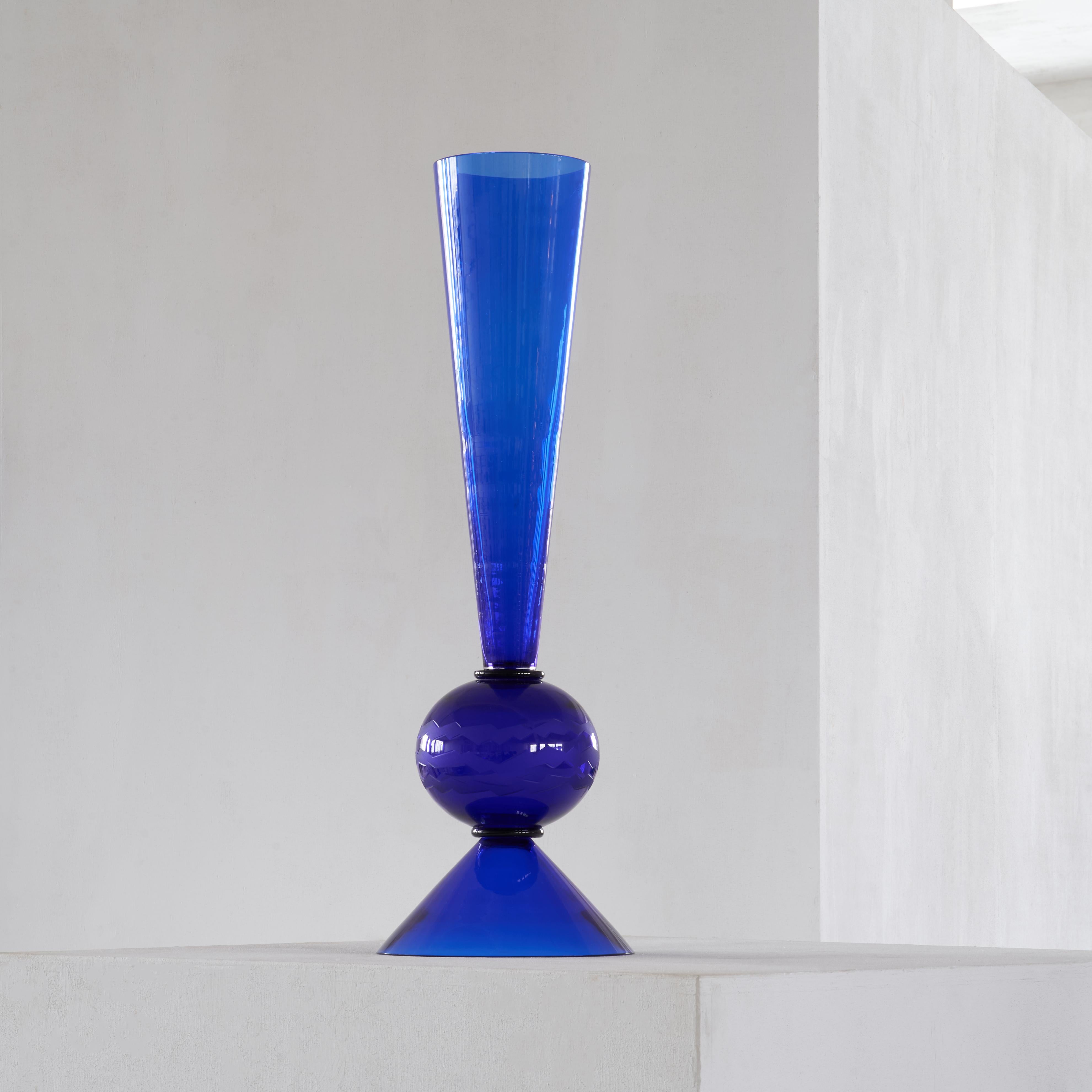 Post-Modern Very Large Memphis Glass Object by Matteo Thun for Tiffany & Co., 1987 For Sale