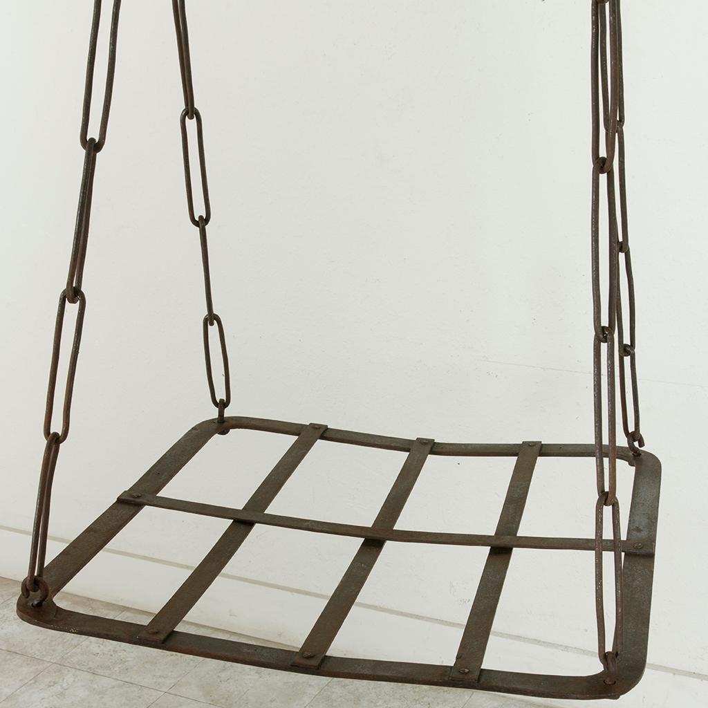 Very Large Mid-19th Century French Iron Cheese Scale or Pot Rack with Weights 8