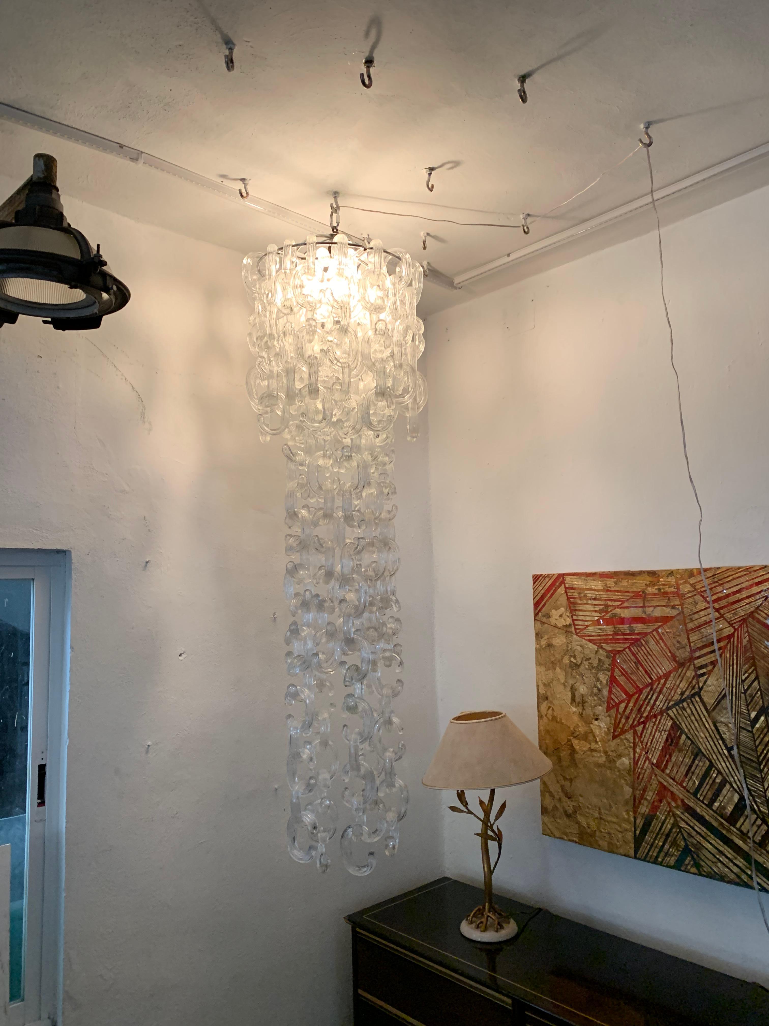 Très grand lustre moderne du milieu du siècle dernier de Fratelli Toso, Giusto Toso, 1968 2