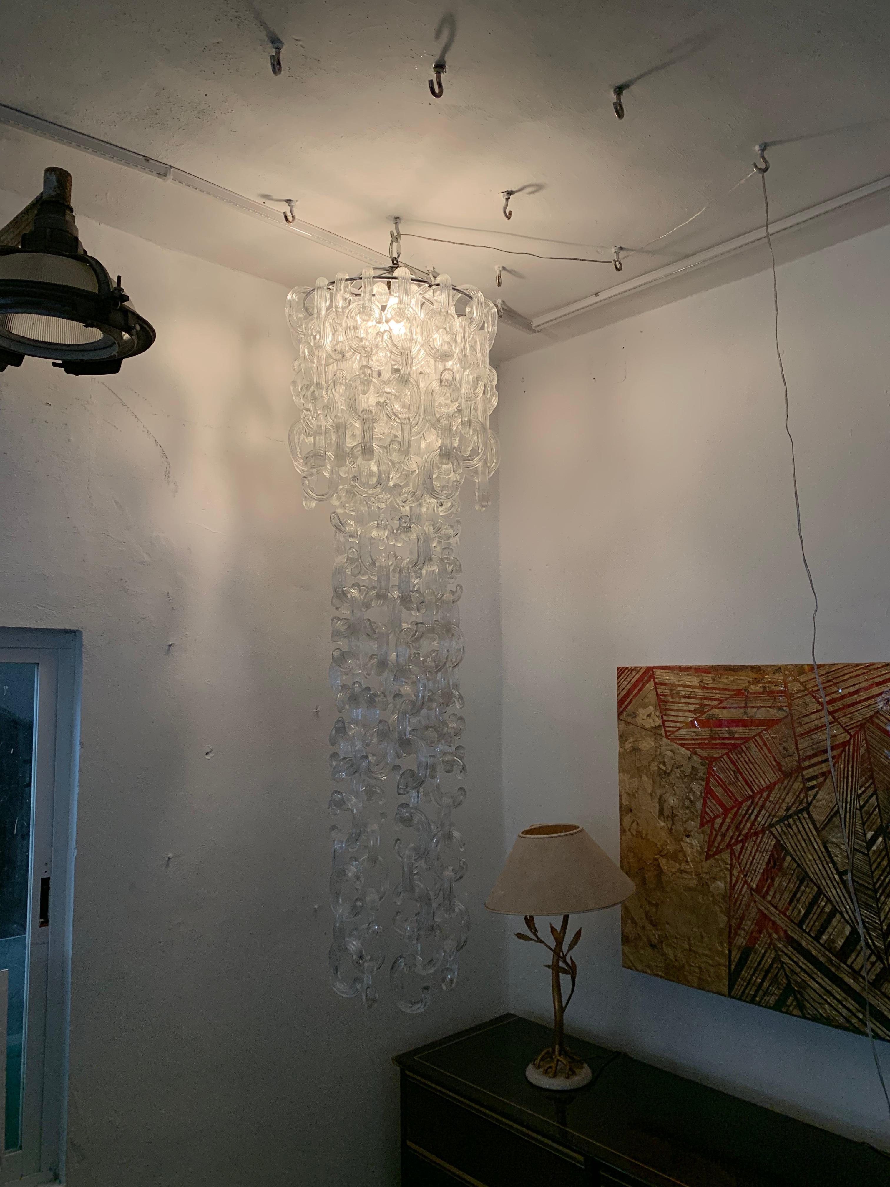 Very Large Mid-Century Modern Chandelier by Fratelli Toso, Giusto Toso, 1968 For Sale 4