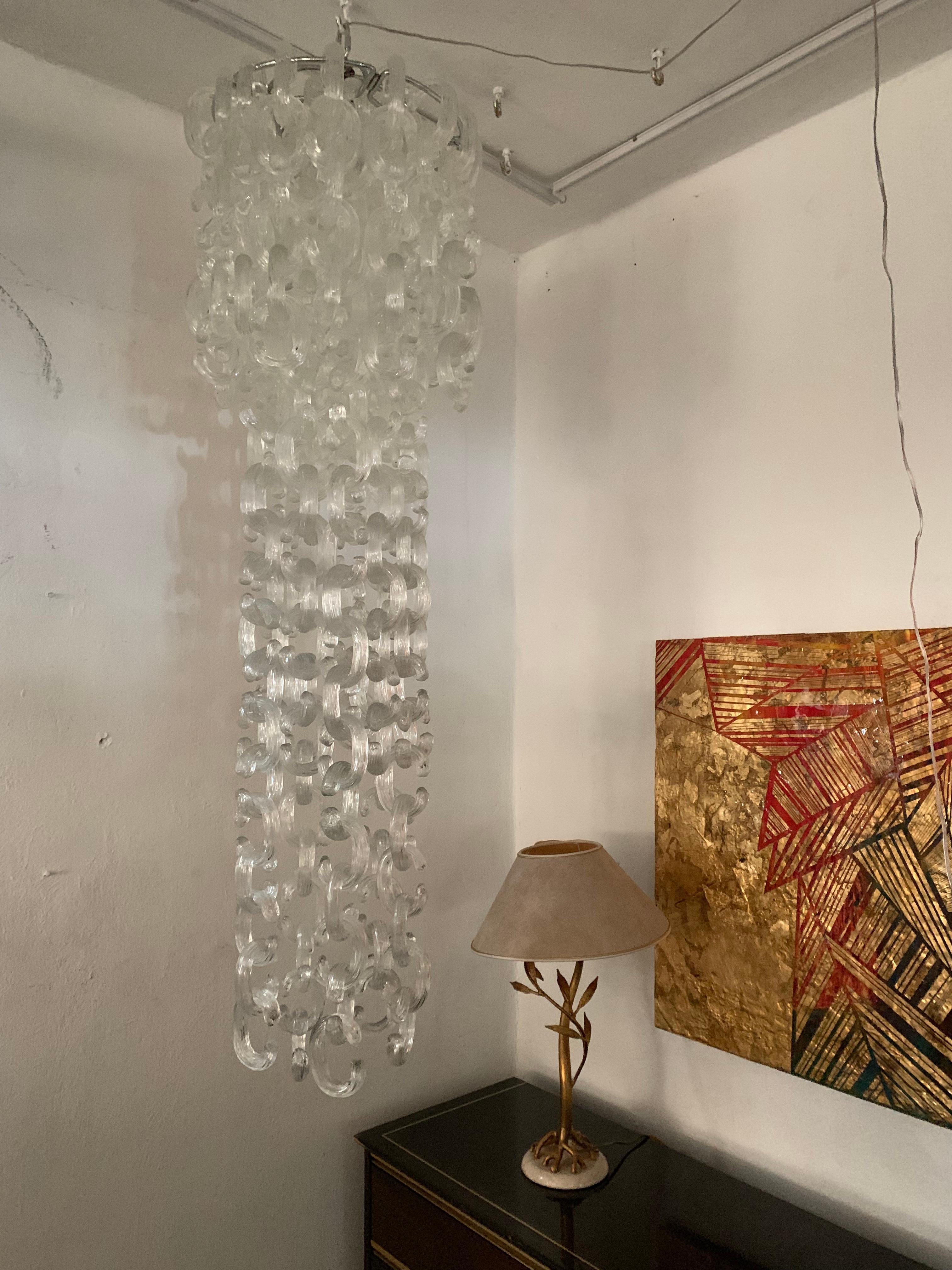 Very Large Mid-Century Modern Chandelier by Fratelli Toso, Giusto Toso, 1968 For Sale 5