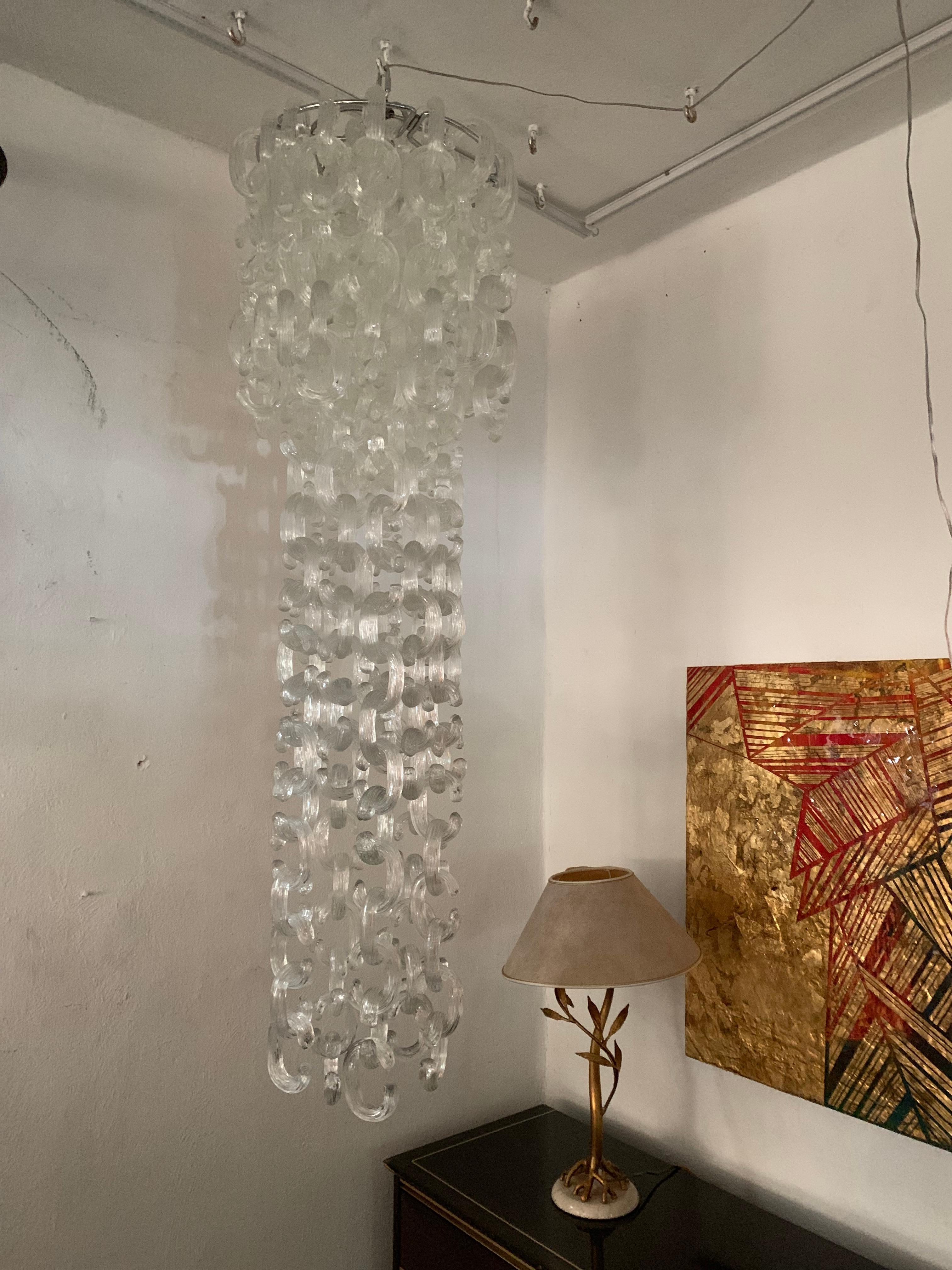 Very Large Mid-Century Modern Chandelier by Fratelli Toso, Giusto Toso, 1968 For Sale 6
