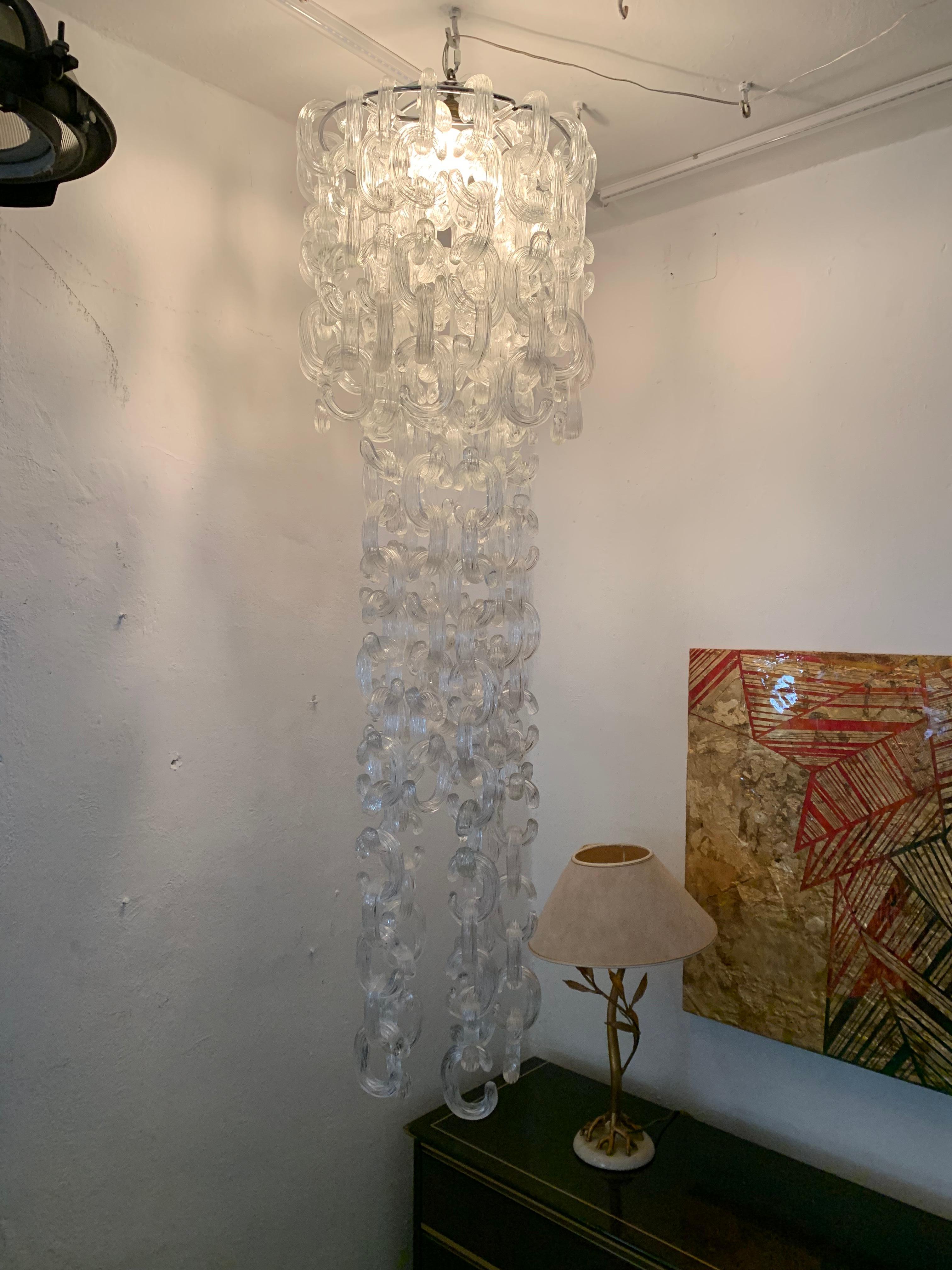 Italian Very Large Mid-Century Modern Chandelier by Fratelli Toso, Giusto Toso, 1968 For Sale