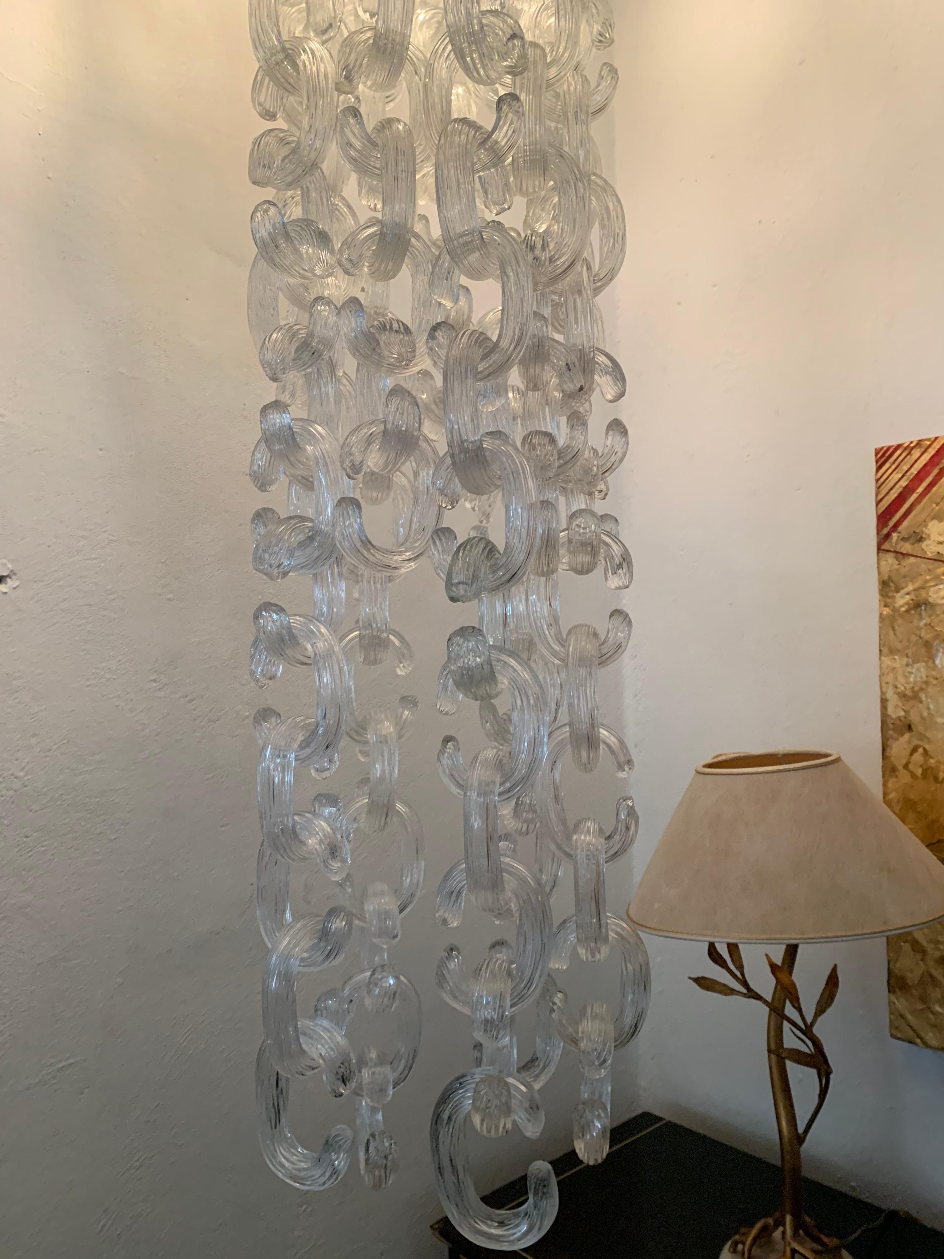 Très grand lustre moderne du milieu du siècle dernier de Fratelli Toso, Giusto Toso, 1968 Bon état à Merida, Yucatan