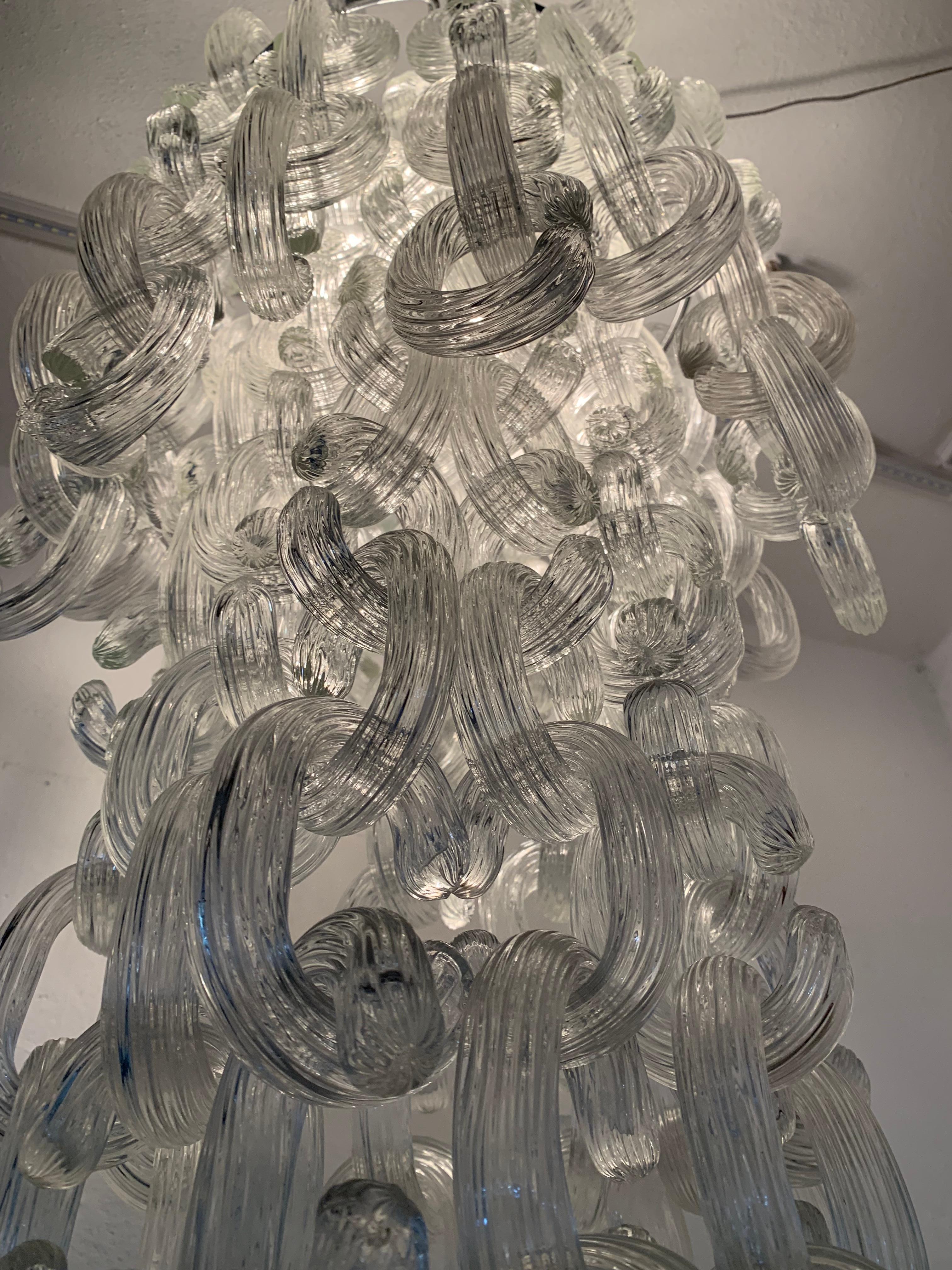 Très grand lustre moderne du milieu du siècle dernier de Fratelli Toso, Giusto Toso, 1968 1