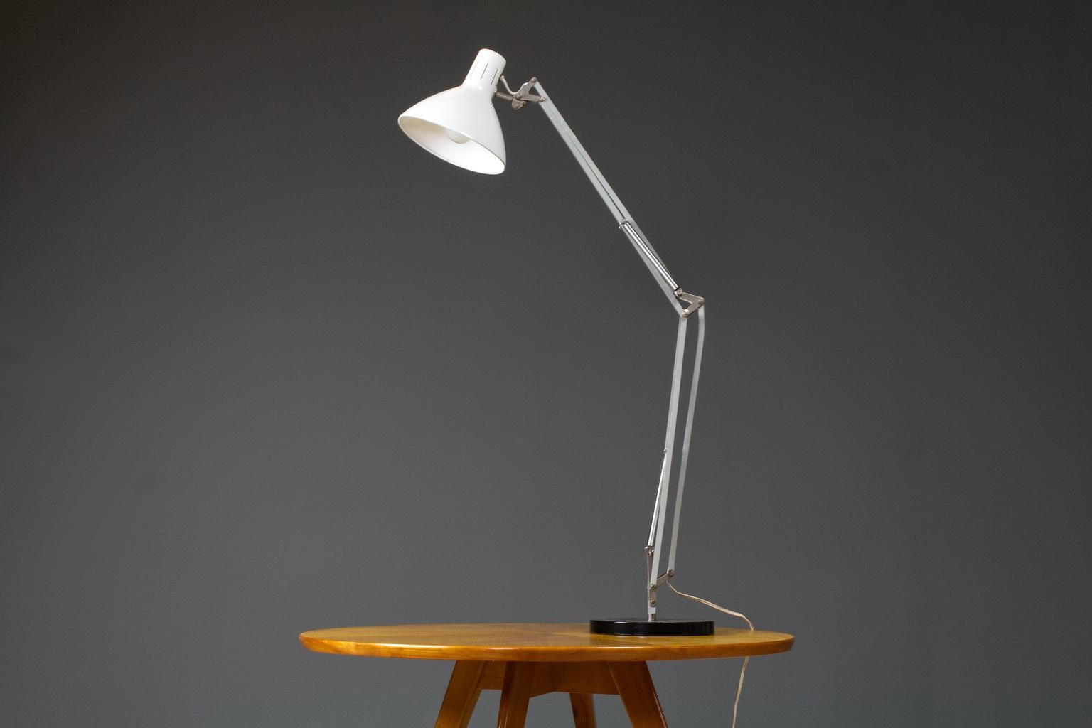Lacquered Very Large Mid-Century Modern Desk Light or Table Lamp in White by Hala 1967 For Sale