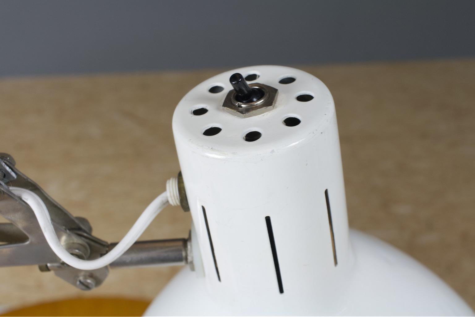 Metal Very Large Mid-Century Modern Desk Light or Table Lamp in White by Hala 1967 For Sale