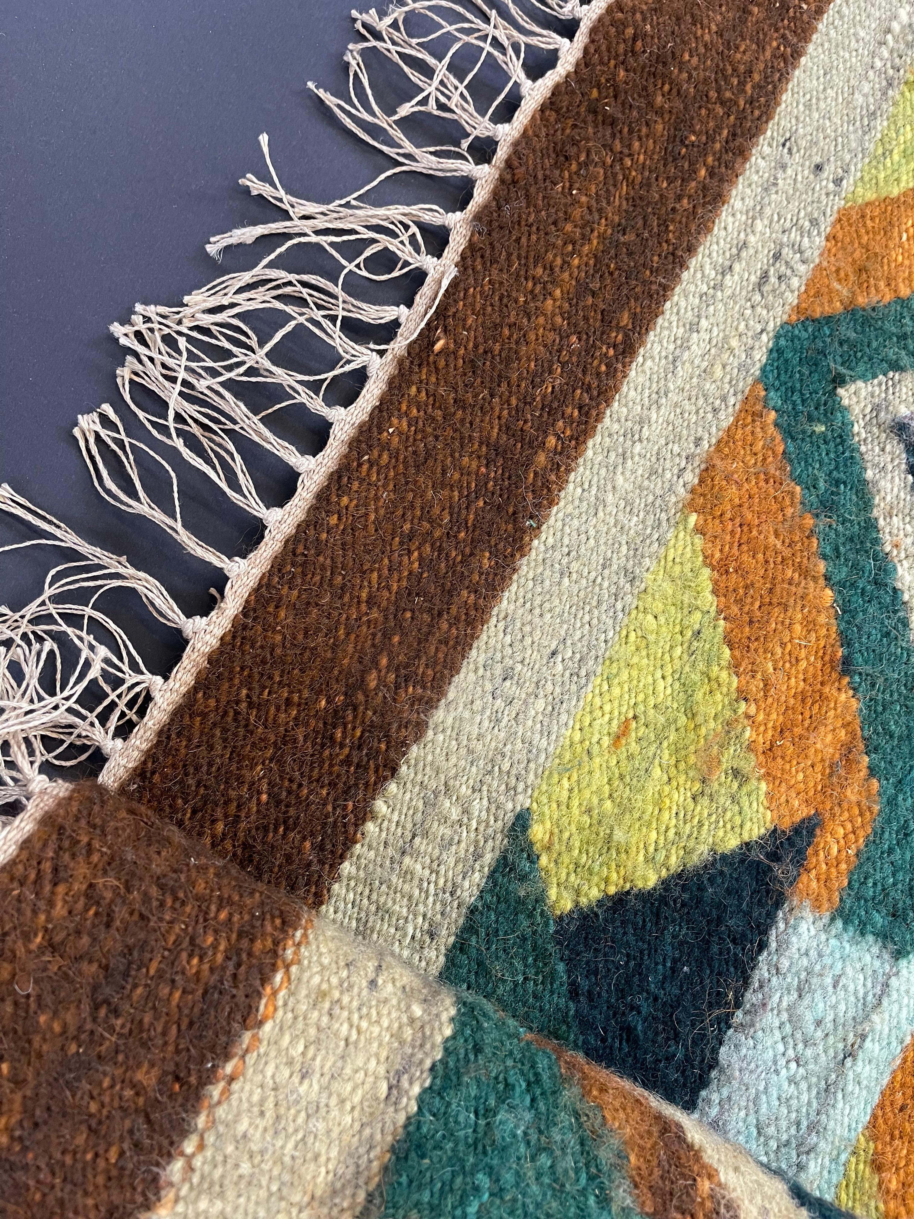 Sehr große Mid-Century Modern European Cepelia Tapestry Wand in erdigen Farben (Polnisch) im Angebot