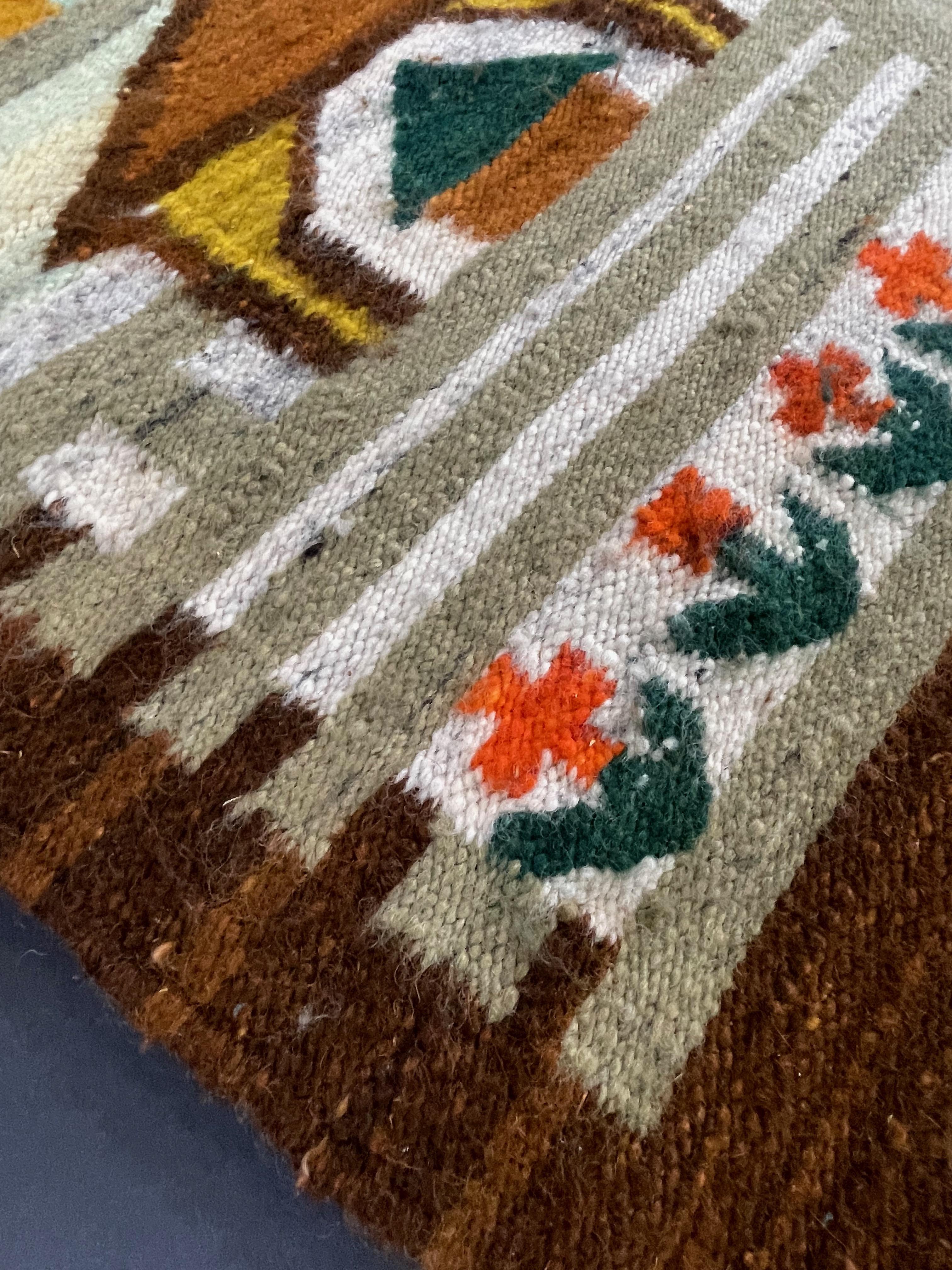 Sehr große Mid-Century Modern European Cepelia Tapestry Wand in erdigen Farben (Handgewebt) im Angebot