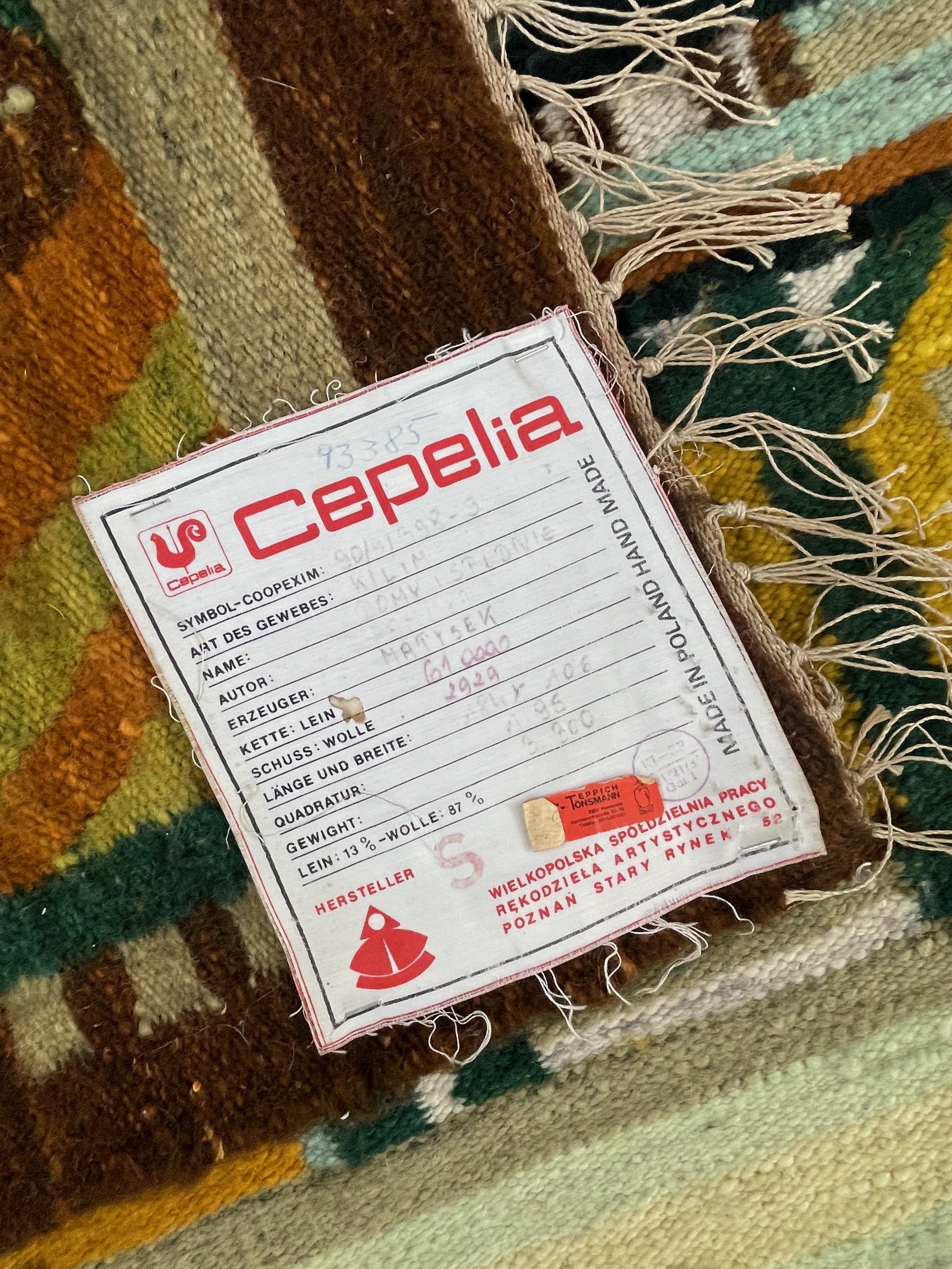 Sehr große Mid-Century Modern European Cepelia Tapestry Wand in erdigen Farben im Zustand „Gut“ im Angebot in Andernach, DE