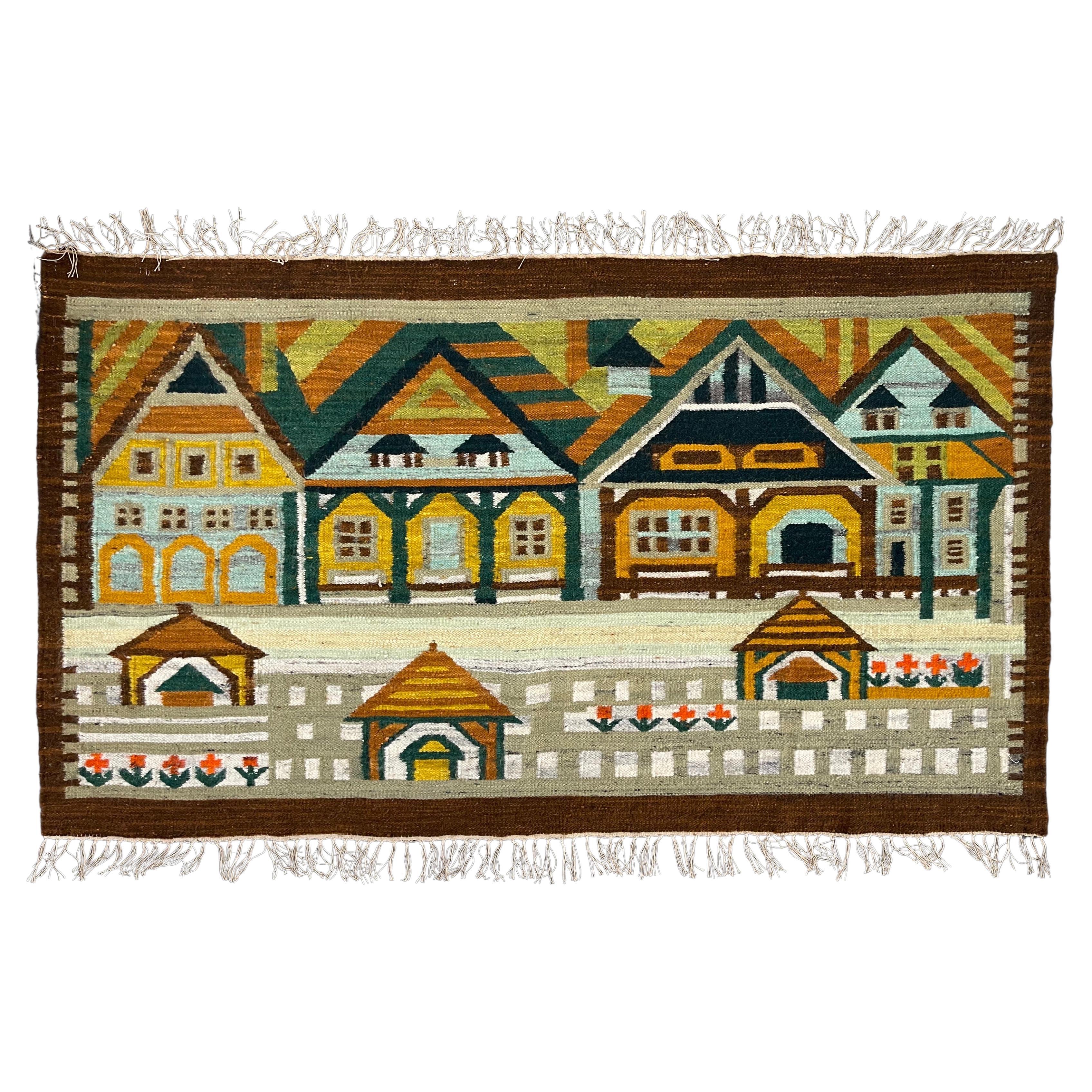 Très grande tapisserie murale Cepelia européenne moderne du milieu du siècle dans des couleurs terreuses