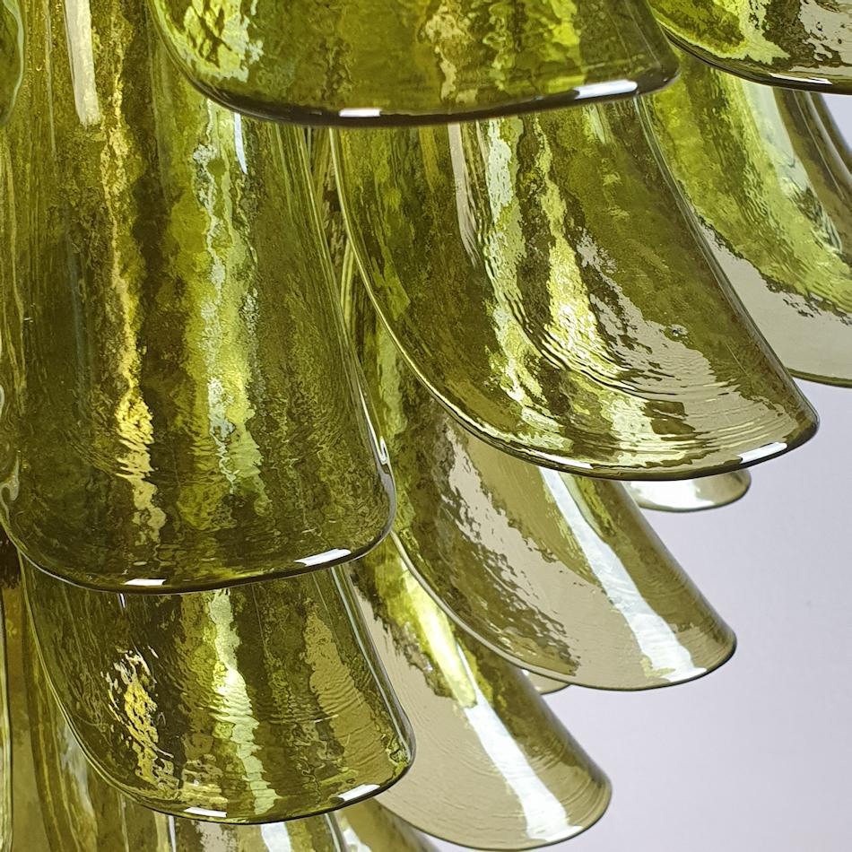 Very Large Mid-Century Modern Green Murano Glass Chandelier, Mazzega Italy 1970s 5