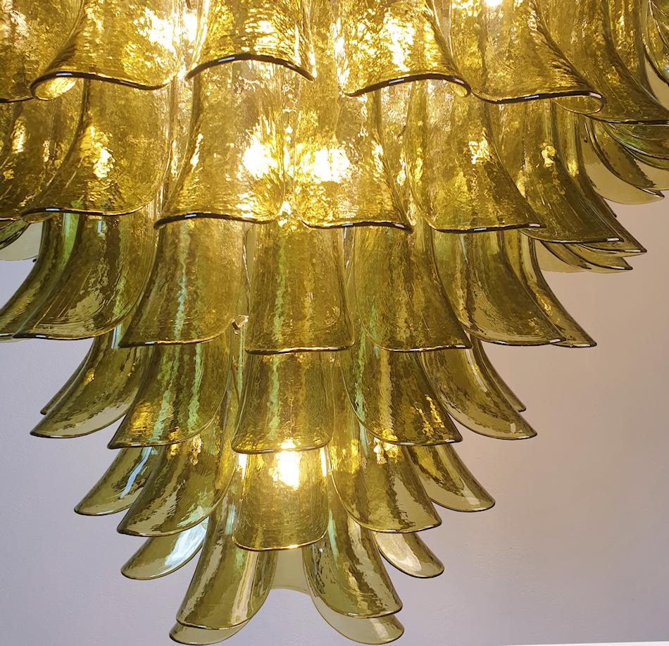 Very Large Mid-Century Modern Green Murano Glass Chandelier, Mazzega Italy 1970s 1